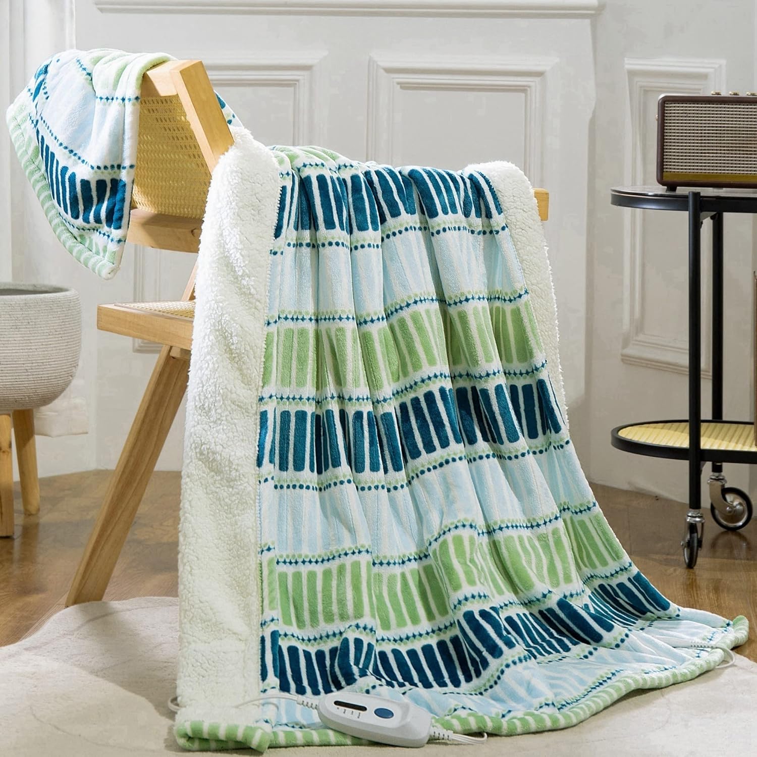 SOGANASA Heated Blanket Throw 50x60 - 4 Heat Levels Auto-Off