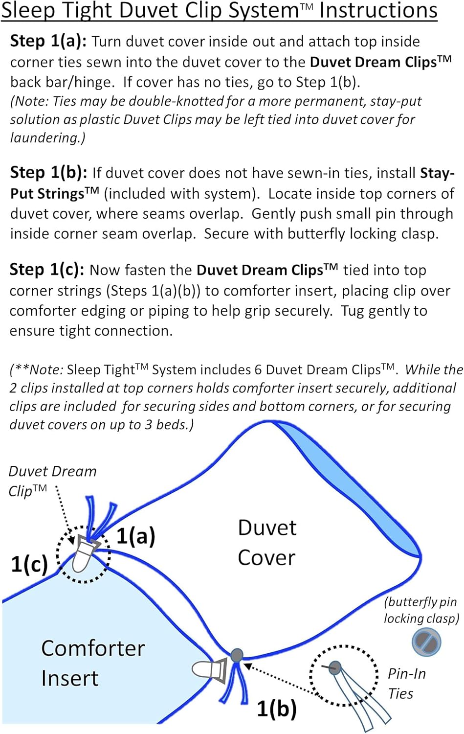 Duvet Clips for Secure Inserts - 12-Piece Set