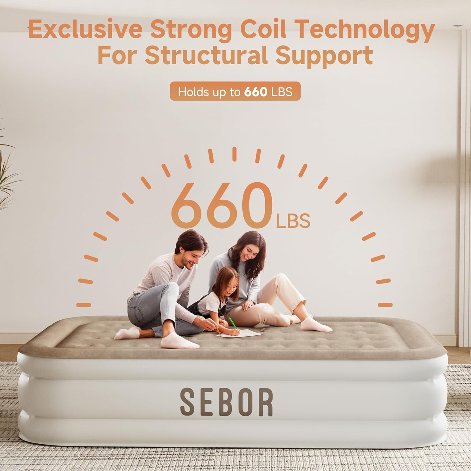 Sebor Queen Air Mattress with Electric Pump 18