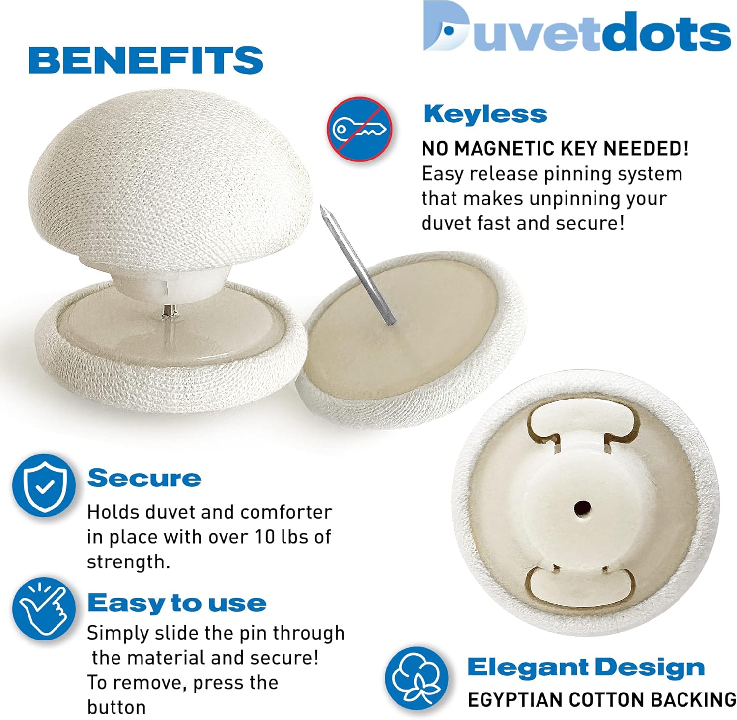 Duvet Dotz Magnetic Fasteners - Keyless 1 Set for 1 Bed