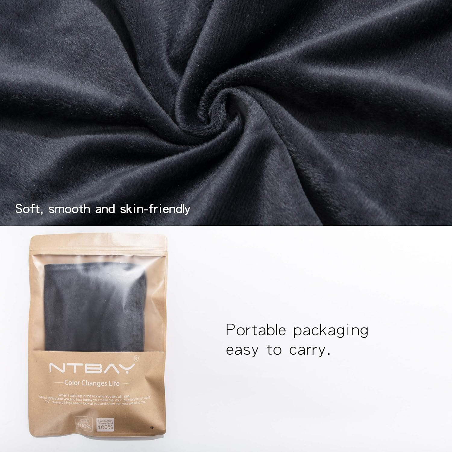NTBAY Velvet Pillowcases 2 Pack 20x30 Inches Charcoal Grey