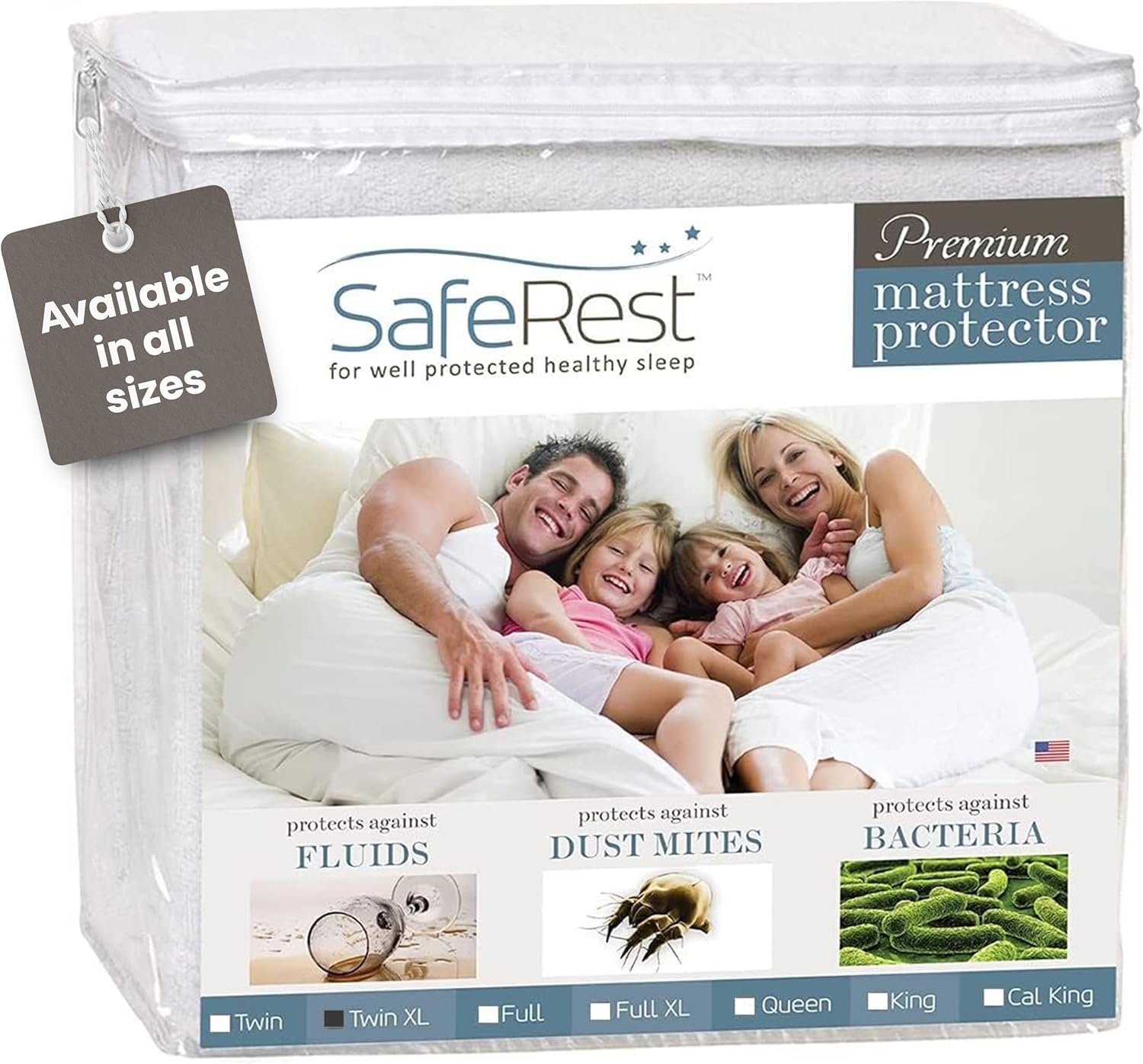 SafeRest Waterproof Twin XL Mattress Protector 1