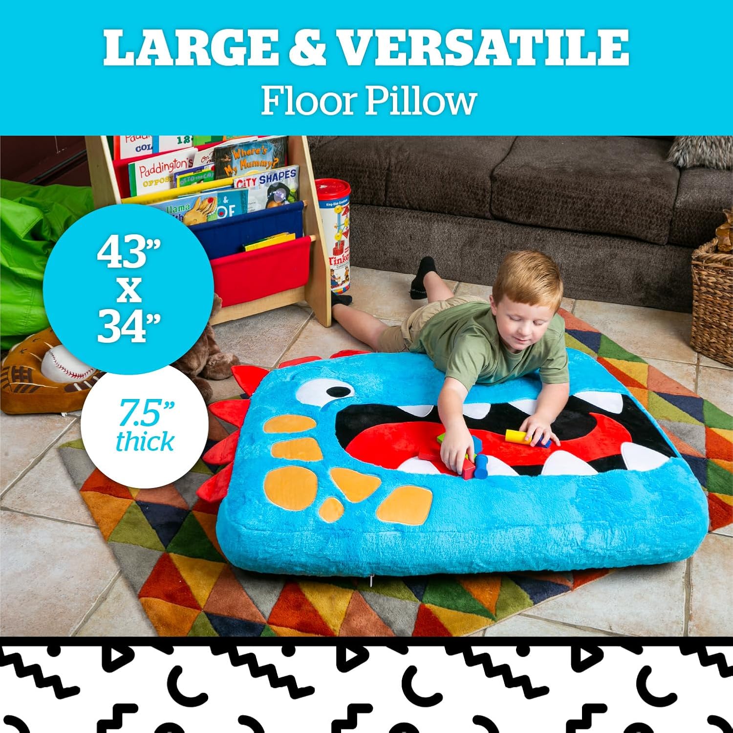 BigMouth Dinosaur Floor Pillow for Kids