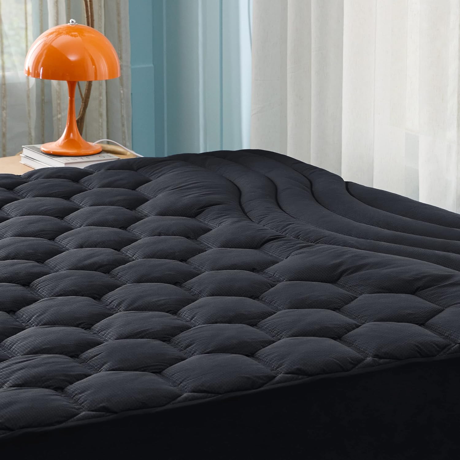 Bedsure Twin XL Mattress Pad - 39x80 Inches Soft Supportive Deep Pocket Black