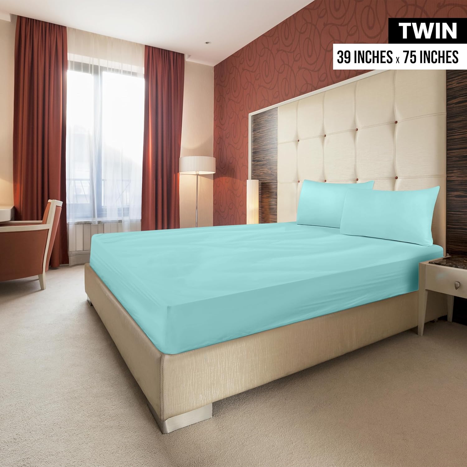 Utopia Bedding Twin Fitted Sheet - Spa Blue