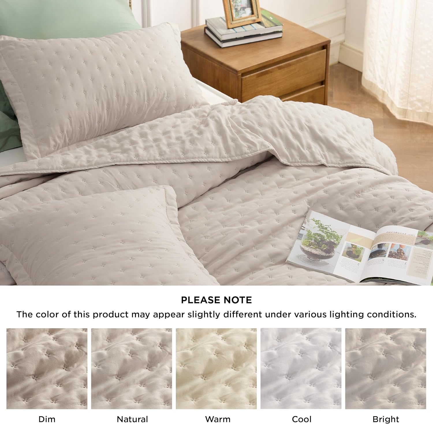 Bedsure King Quilt Set - Ultra Soft Breathable Anti-Static All-Season Bedding Set