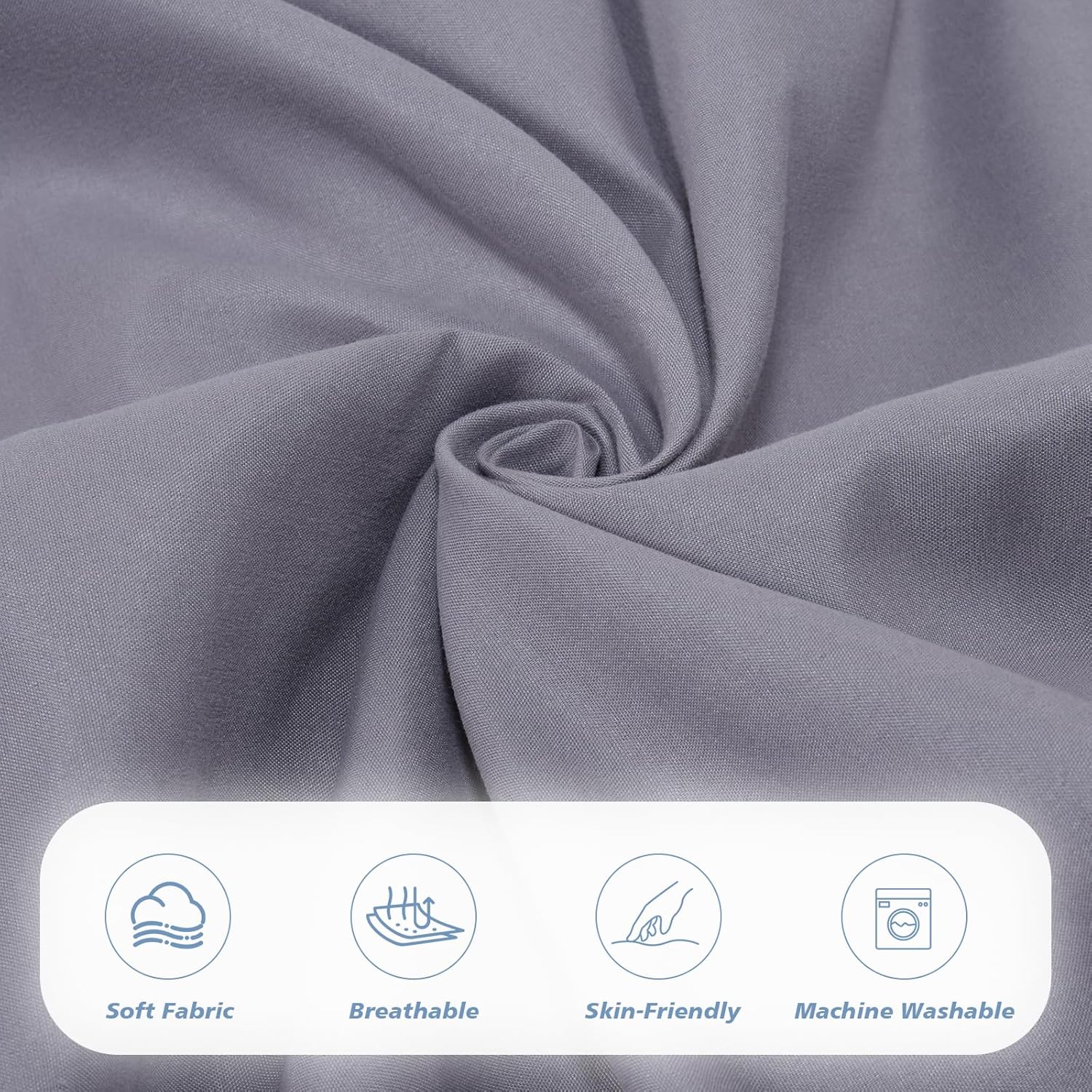 URZGU Twin Fitted Sheet Gray 6 Ultra Soft Breathable