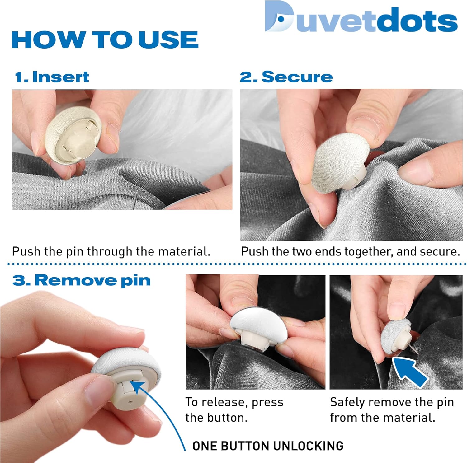 Duvet Dotz Magnetic Fasteners - Keyless 1 Set for 1 Bed