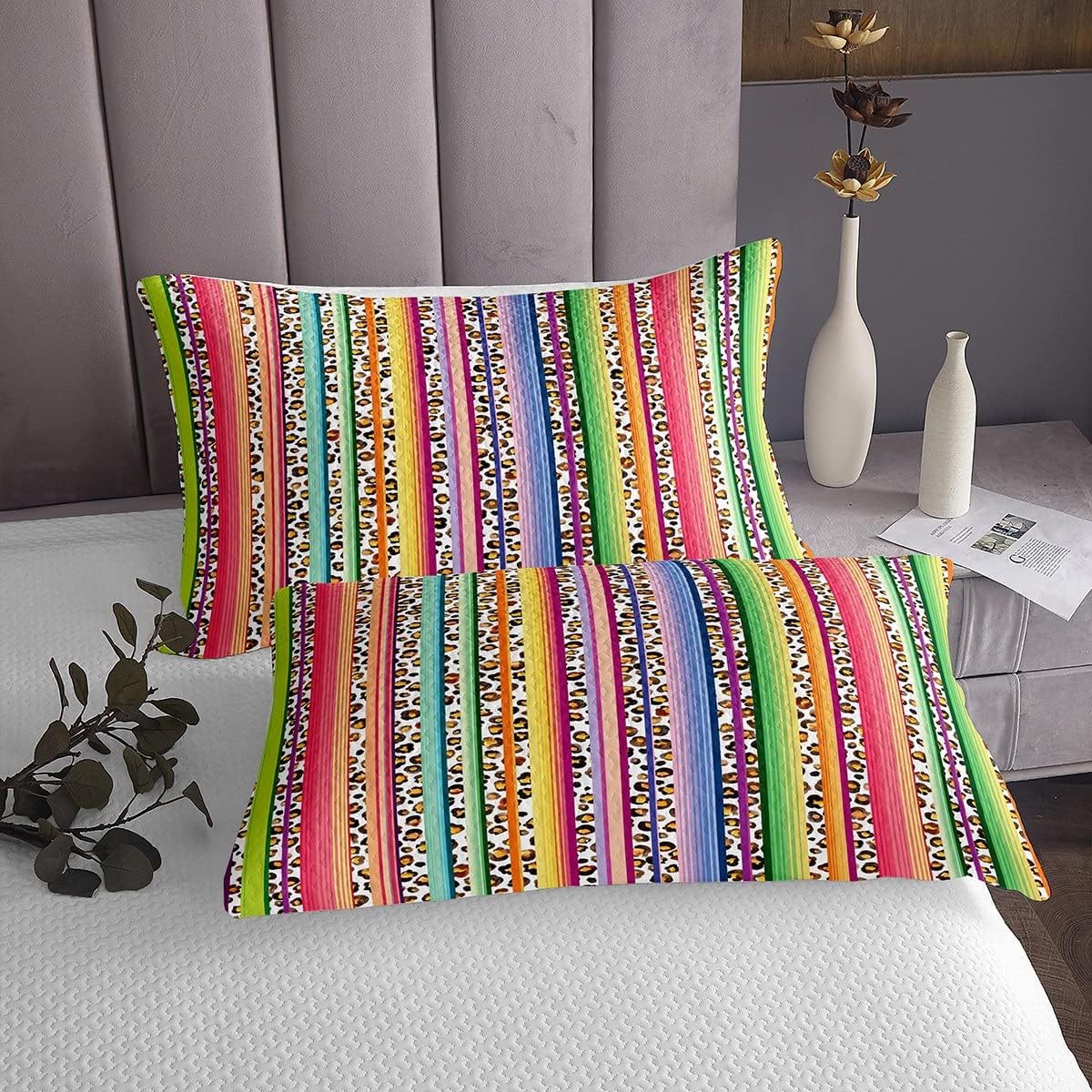 Manfei Leopard Print King Size Bedspread Set