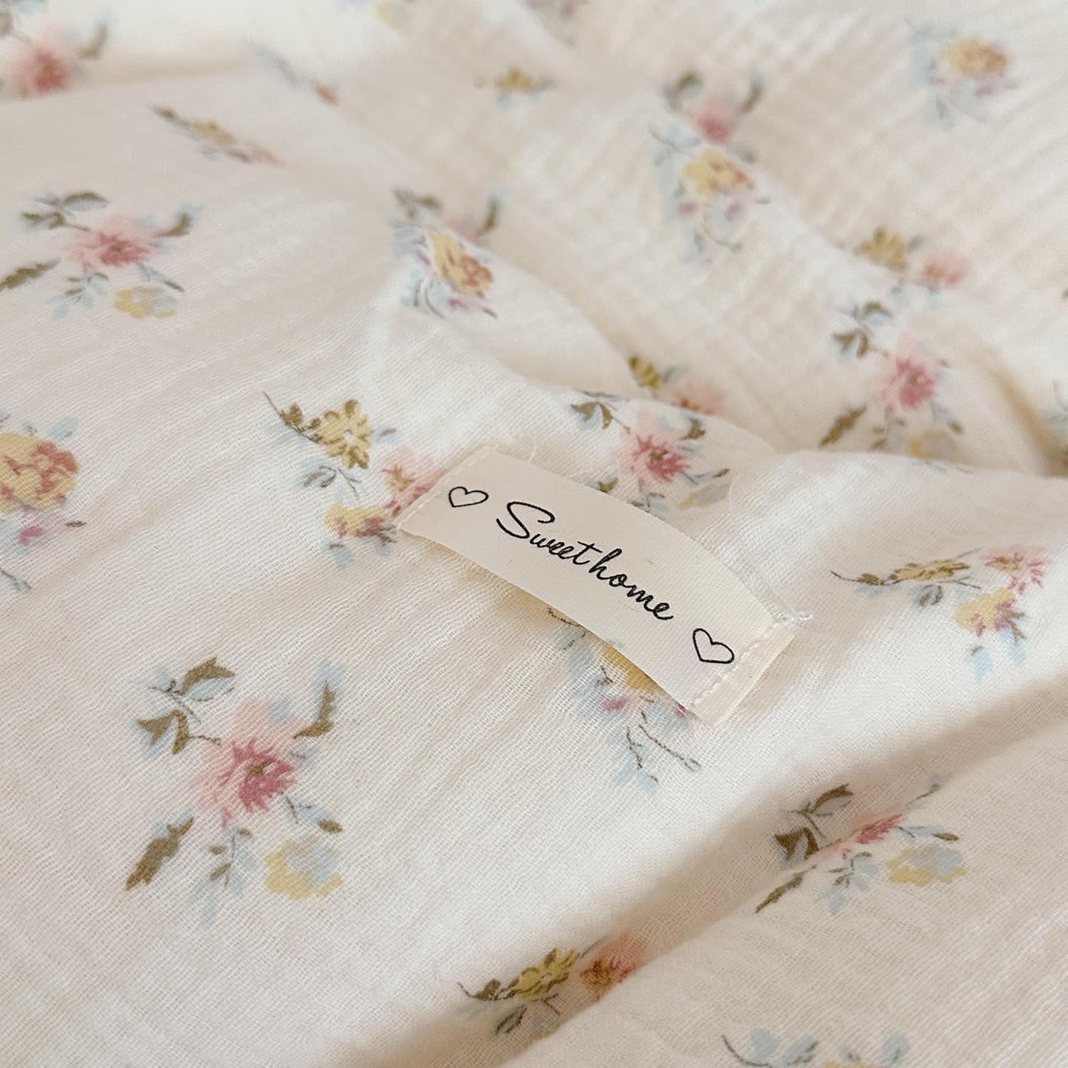BuLuTu Cotton Muslin Duvet Cover Twin with Ruffles and Zipper