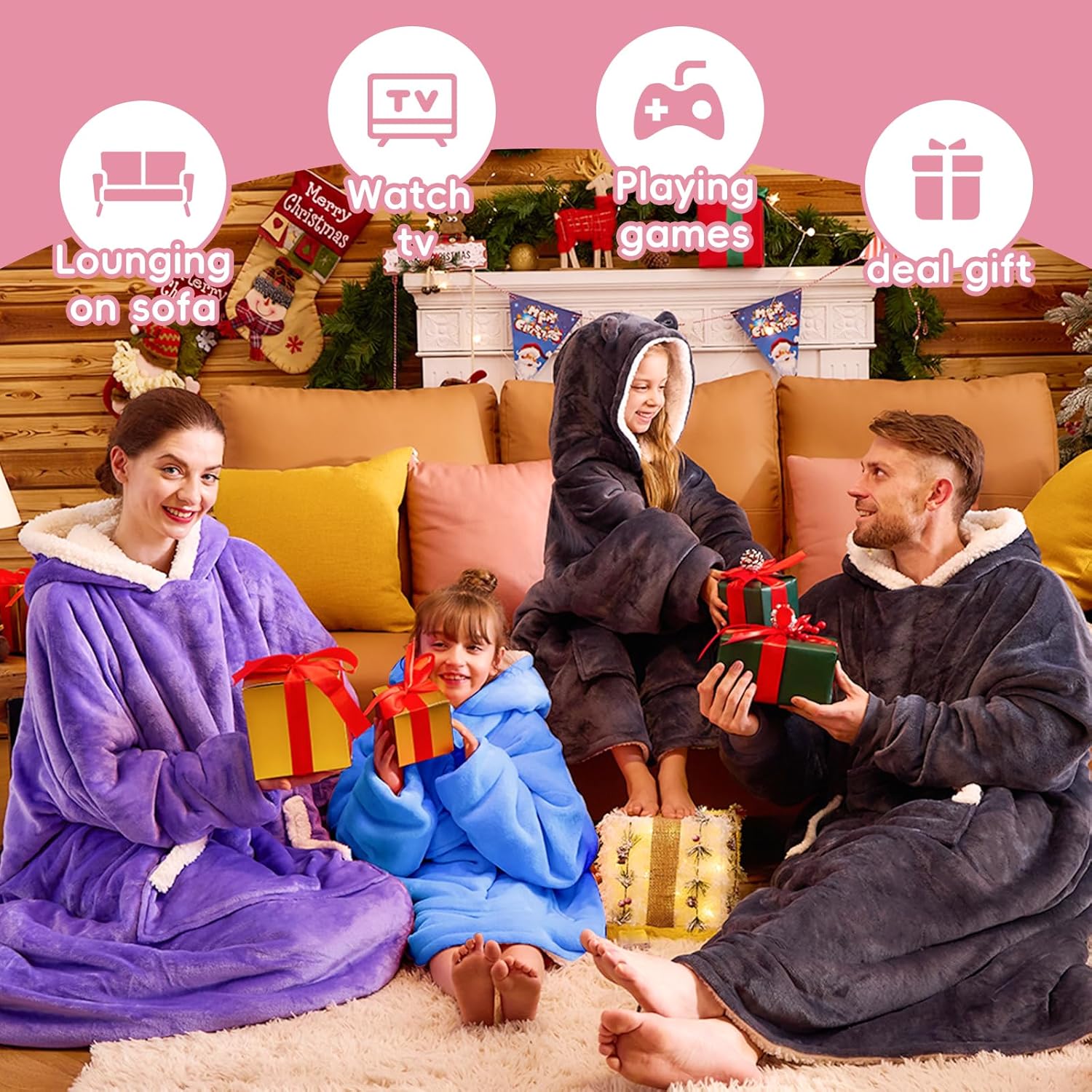 Yescool Wearable Blanket Hoodie for Kids