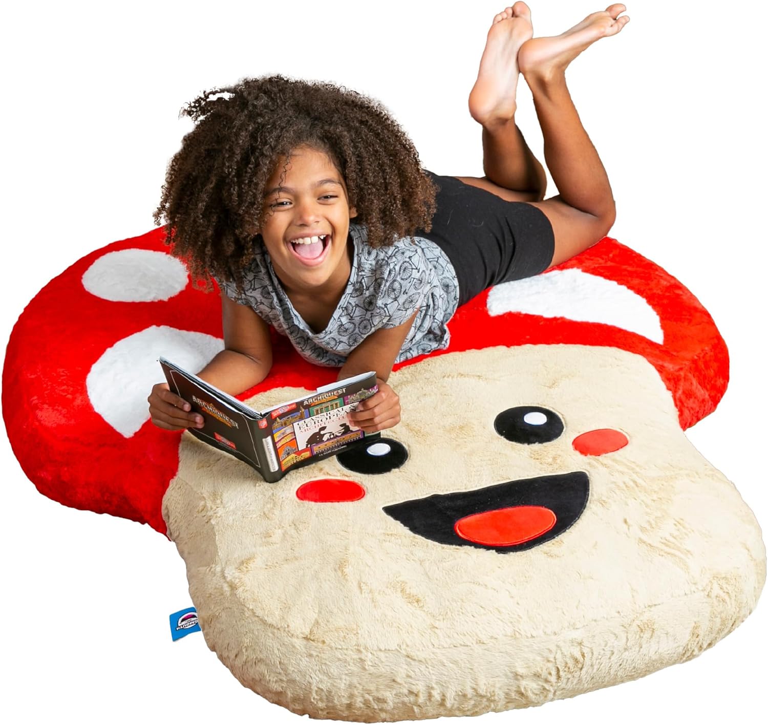 BigMouth Mushroom Shaped Floor Pillow Jumbo Plush Inflatable Lounger for Kids