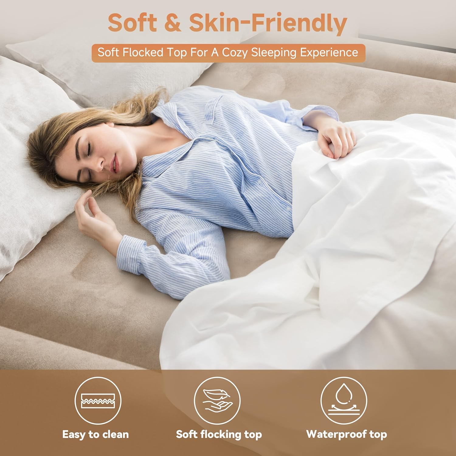 Sebor Air Mattress Twin with Built-in Pump 18 Inch 1