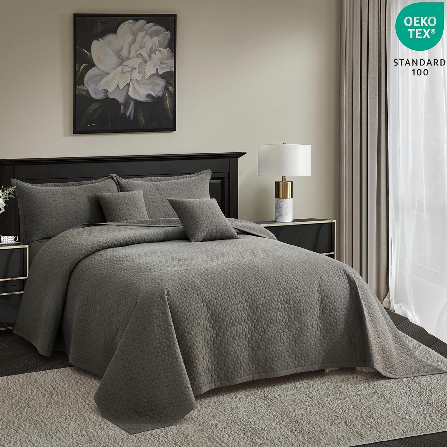 Blythease Oversized King Bedspread 128x120 Brown