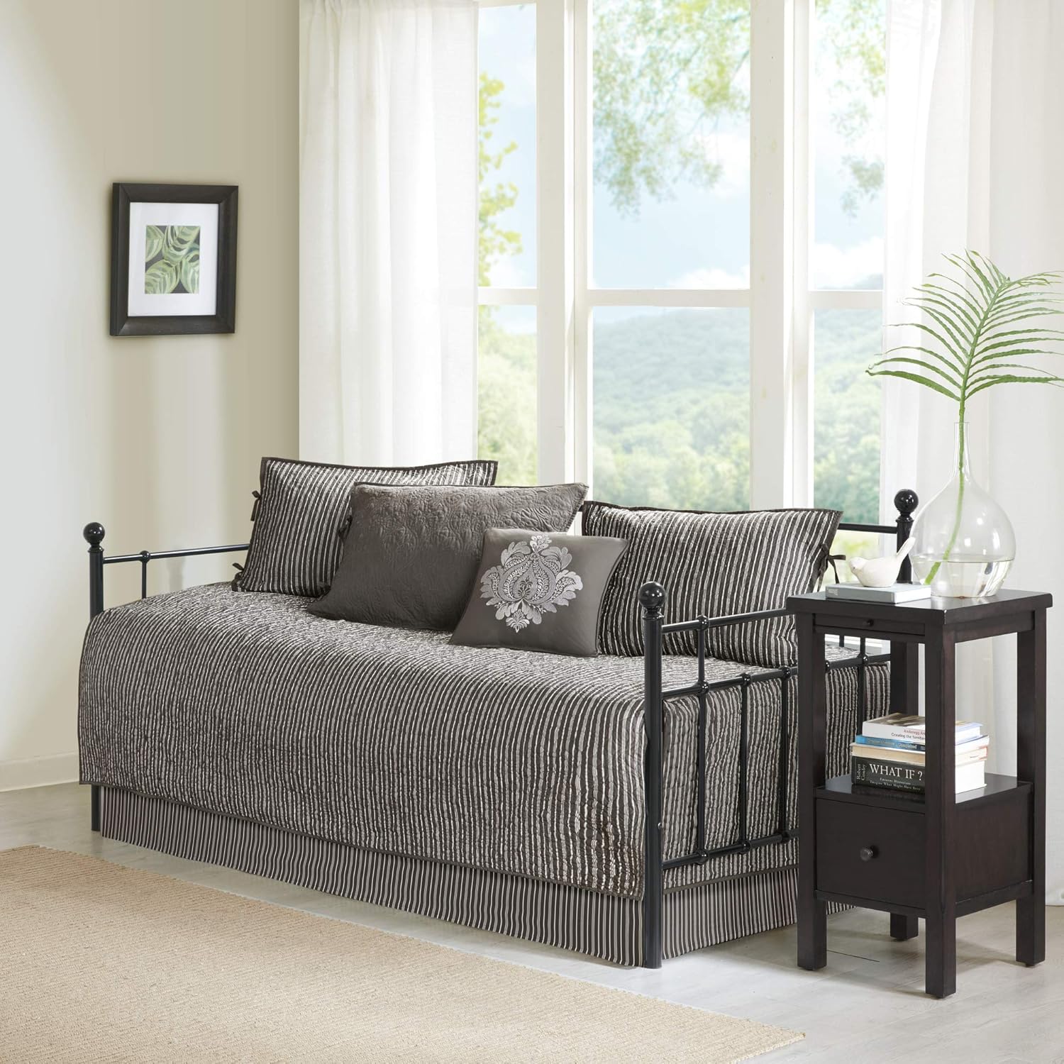 Madison Park Reversible Daybed Cover Set - 6 Piece with Shams and Bedskirt