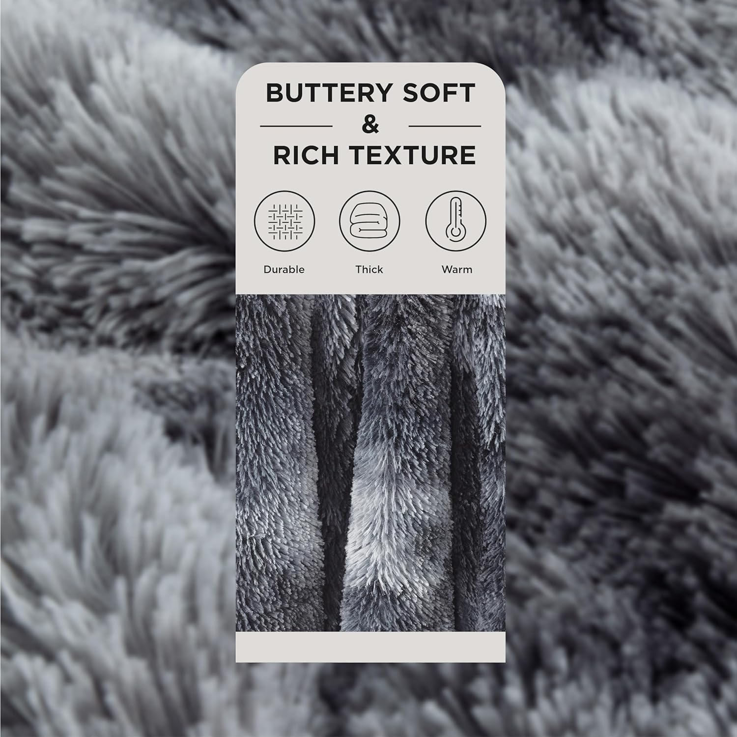Bedsure Fuzzy Sherpa Faux Fur Twin Blanket Tie Dye Grey Cozy Gift
