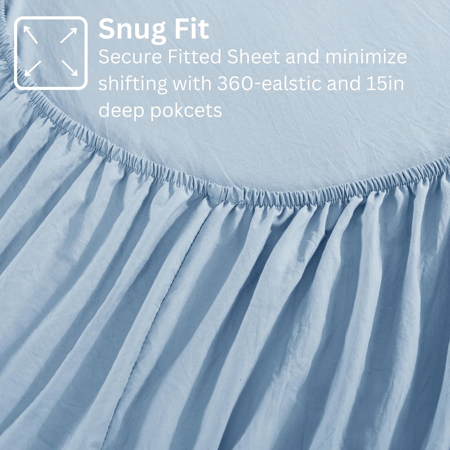 Casa Platino French Blue Twin Sheet Set 3 Piece