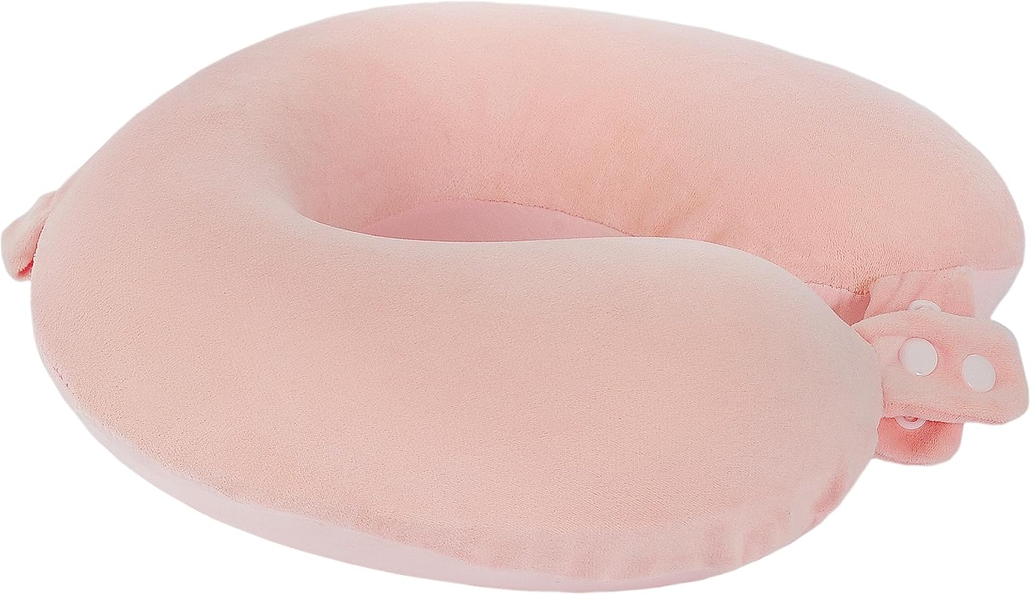 Makimoo Travel Neck Pillow with Memory Foam and Snap Adjustments Pink