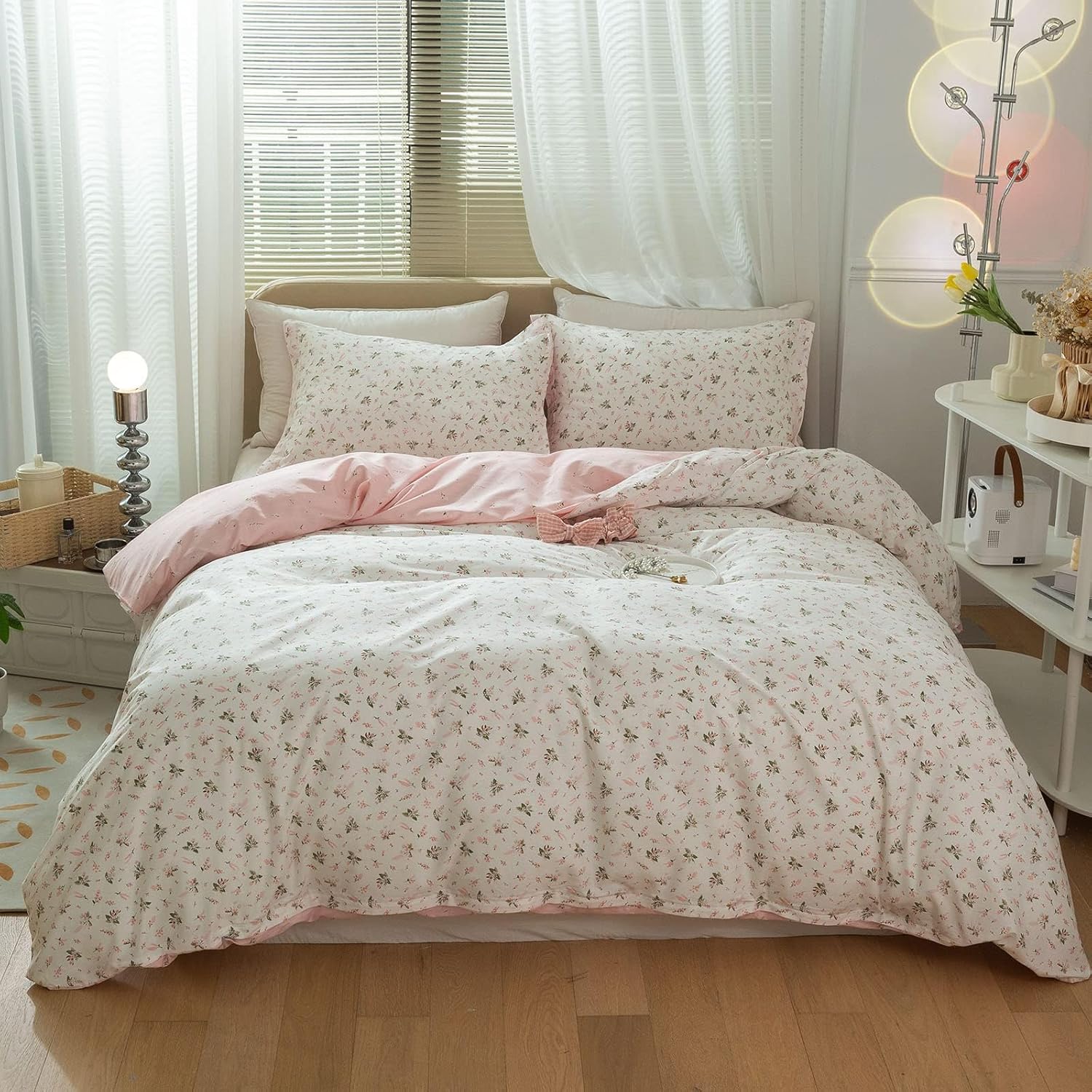 AMWAN Floral Duvet Cover Queen Set