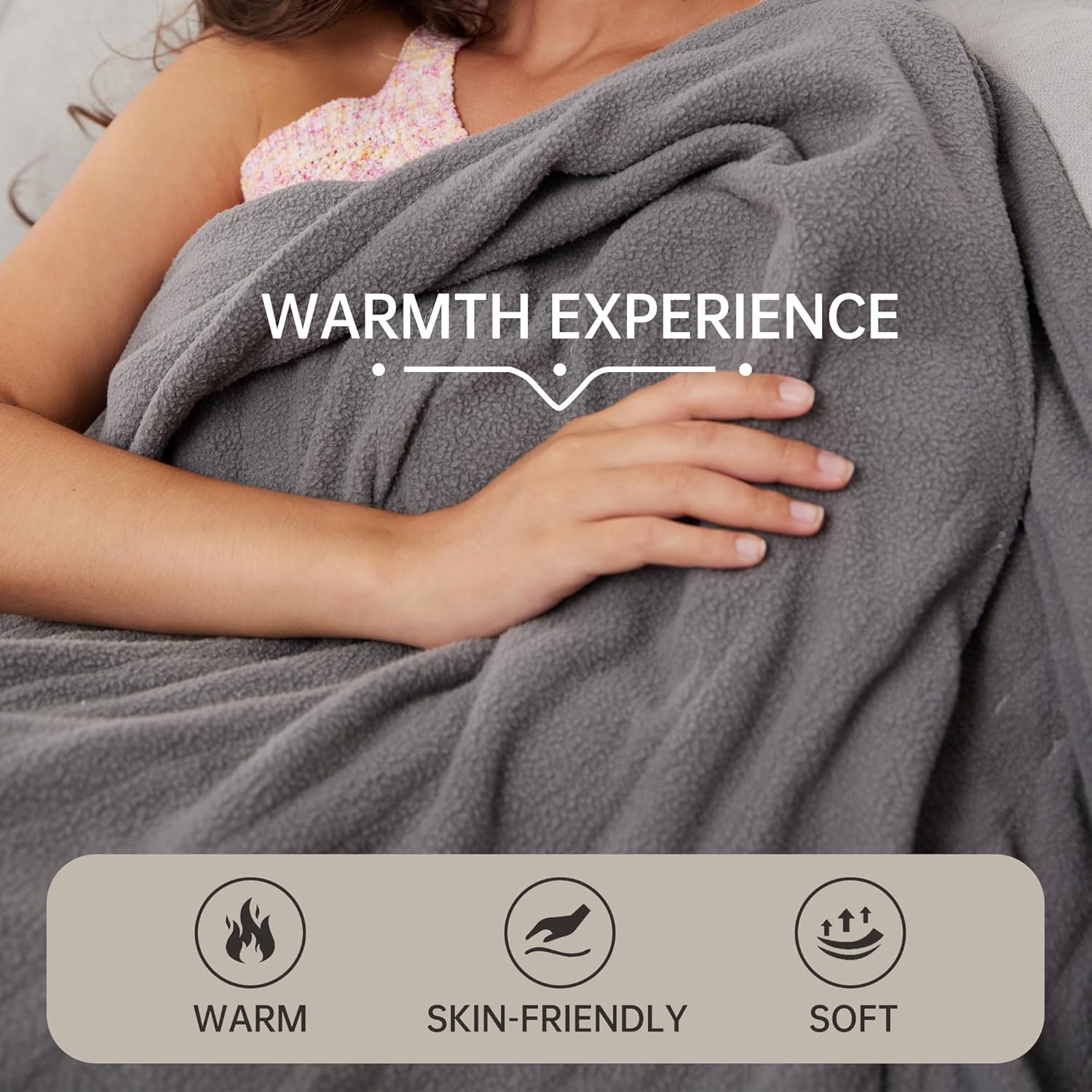 McJaw Electric Heated Blanket 72x84 Ash Grey