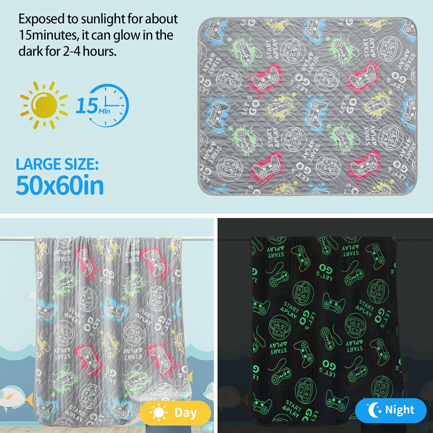 Glow in The Dark Cooling Blanket for Boys