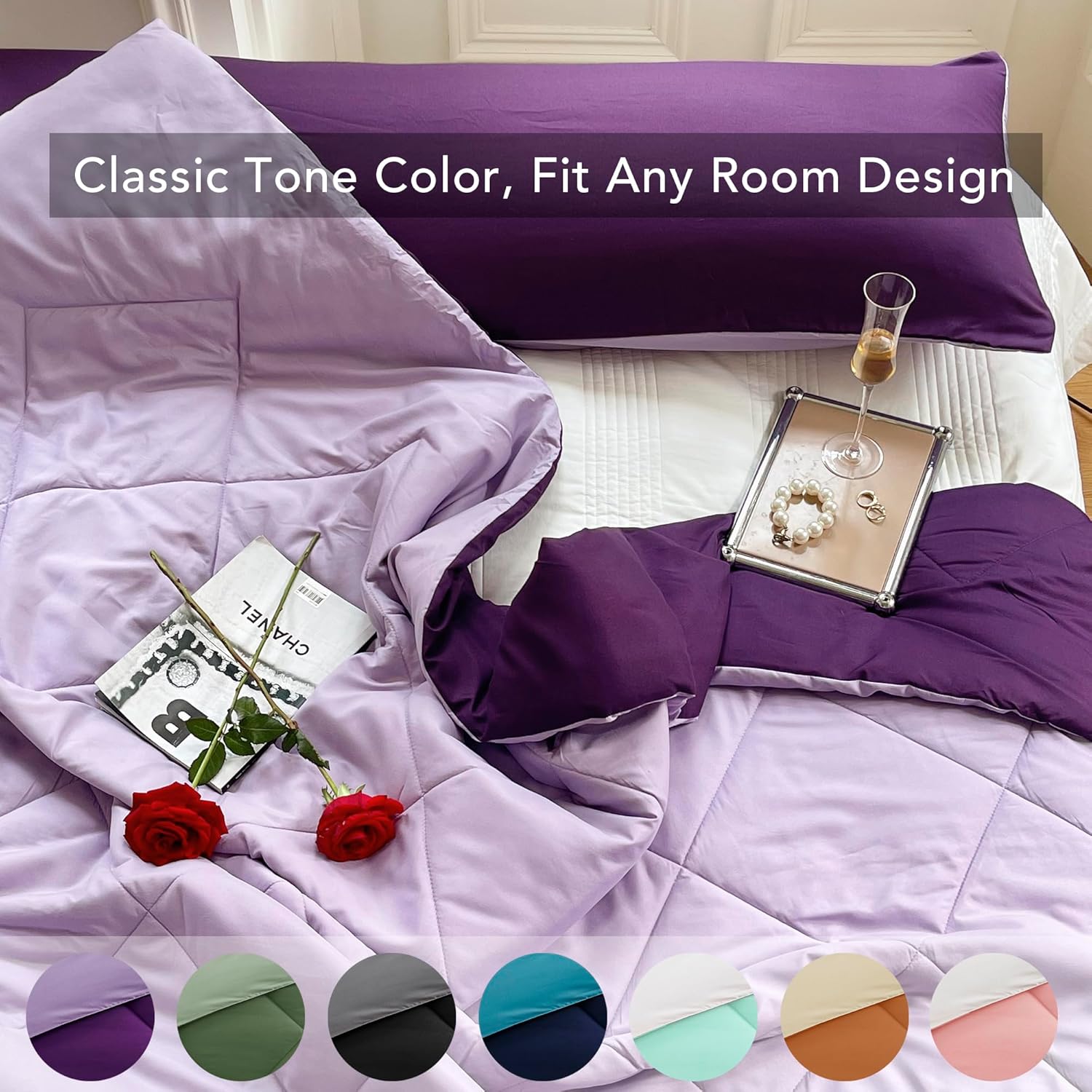 Seward Park Light Purple Reversible Comforter Twin XL