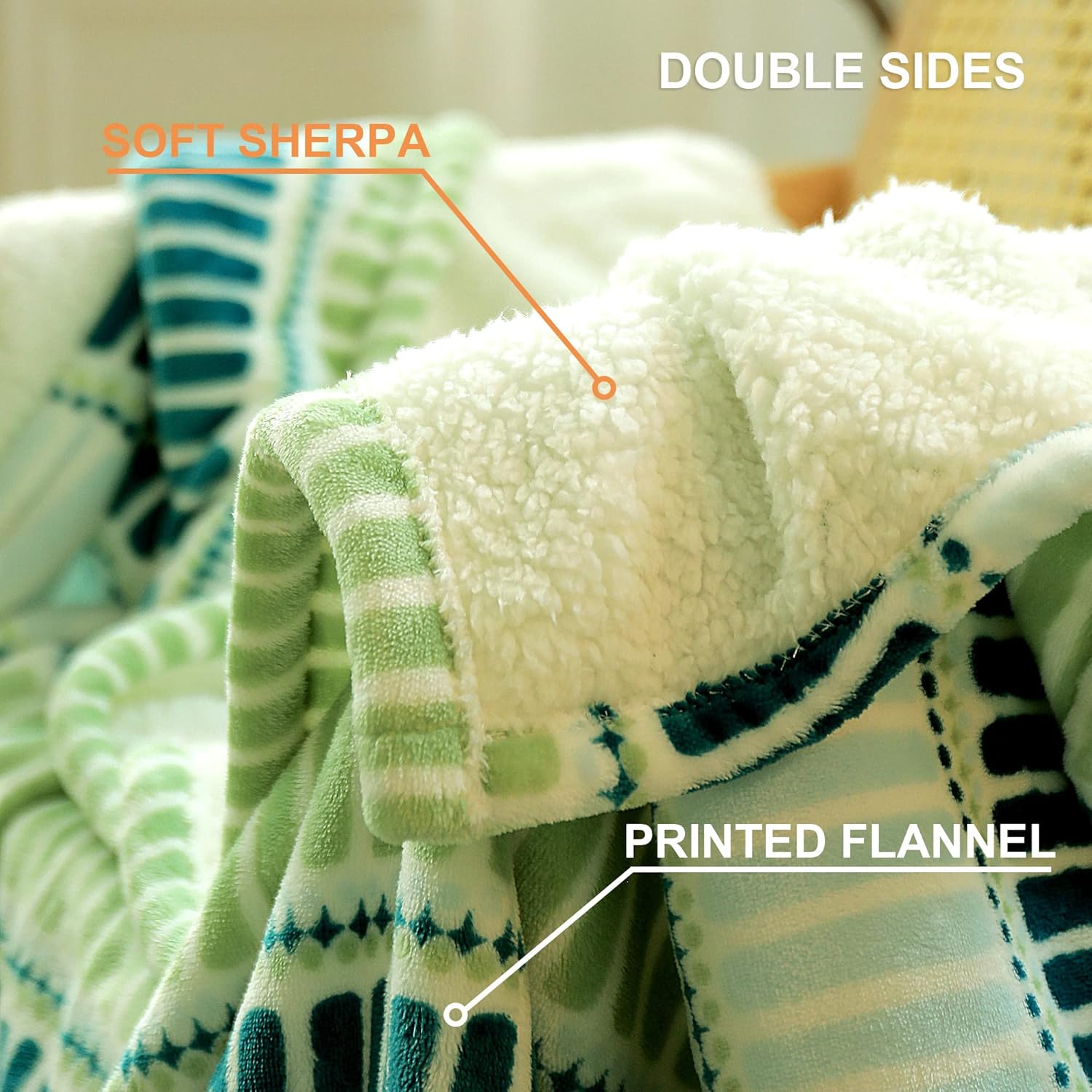 SOGANASA Heated Blanket Throw 50x60 - 4 Heat Levels Auto-Off