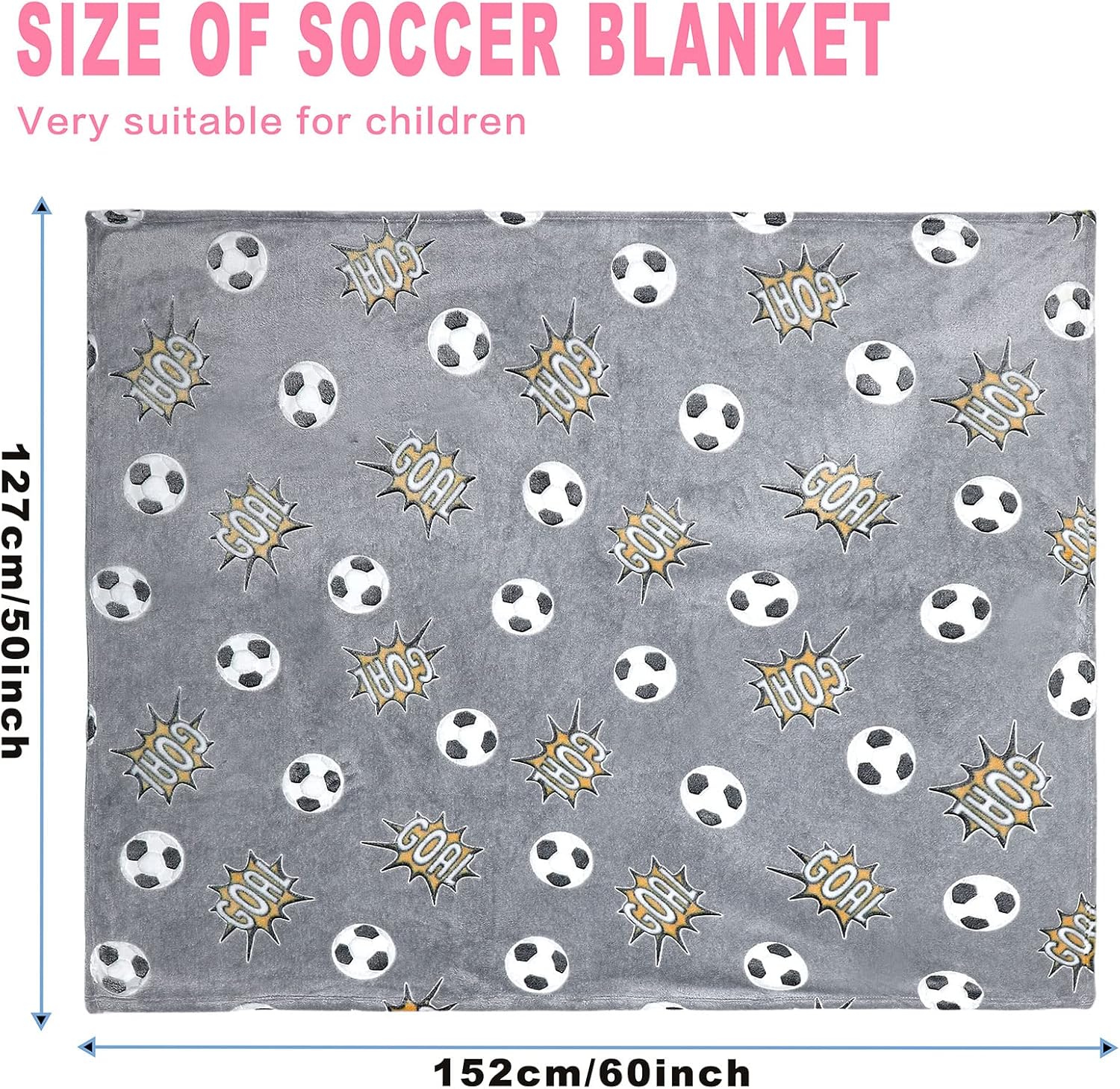 Wesan Glow in The Dark Soccer Throw Blanket 50x60