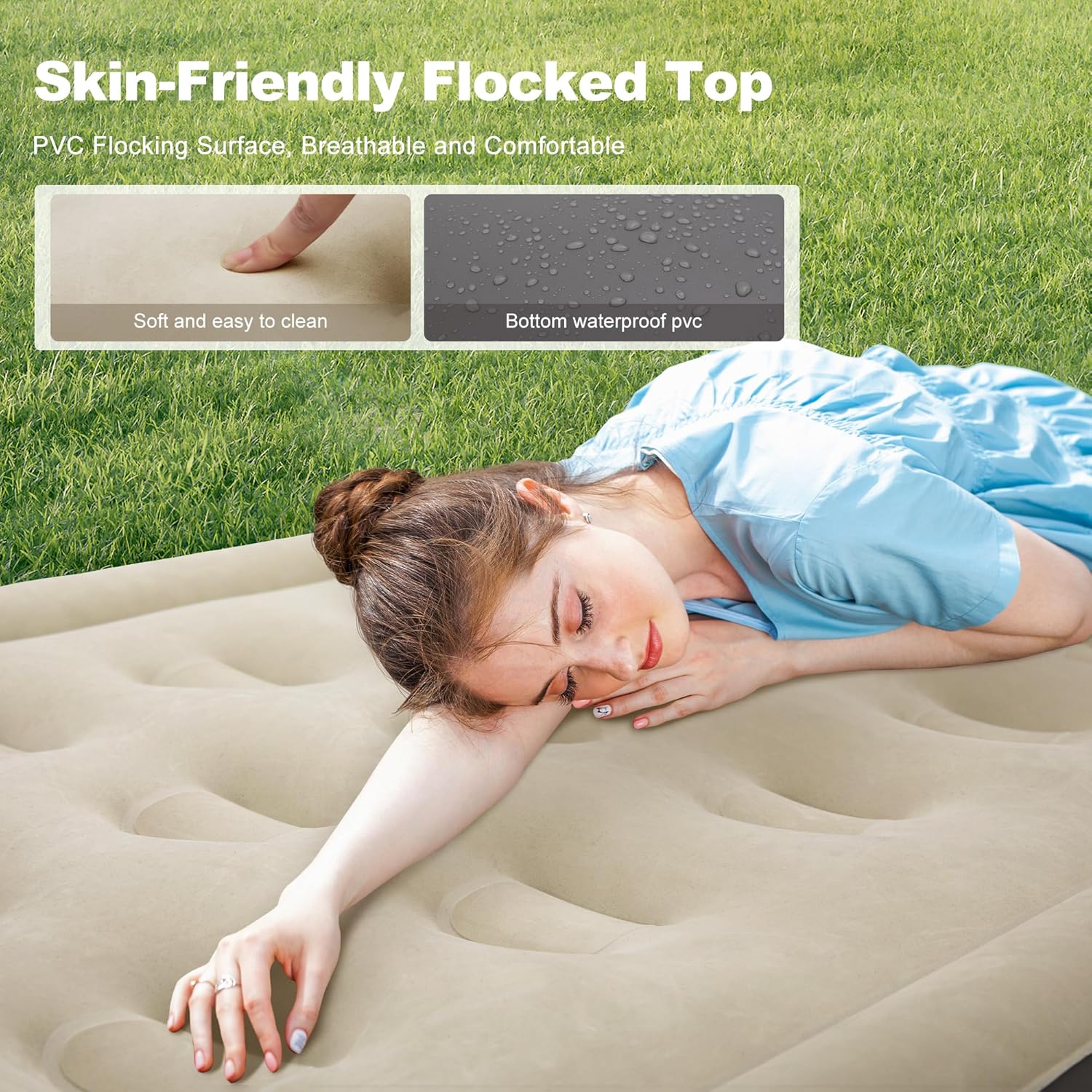 ALPHA CAMP 19 Twin Air Mattress with Pump and Pillow