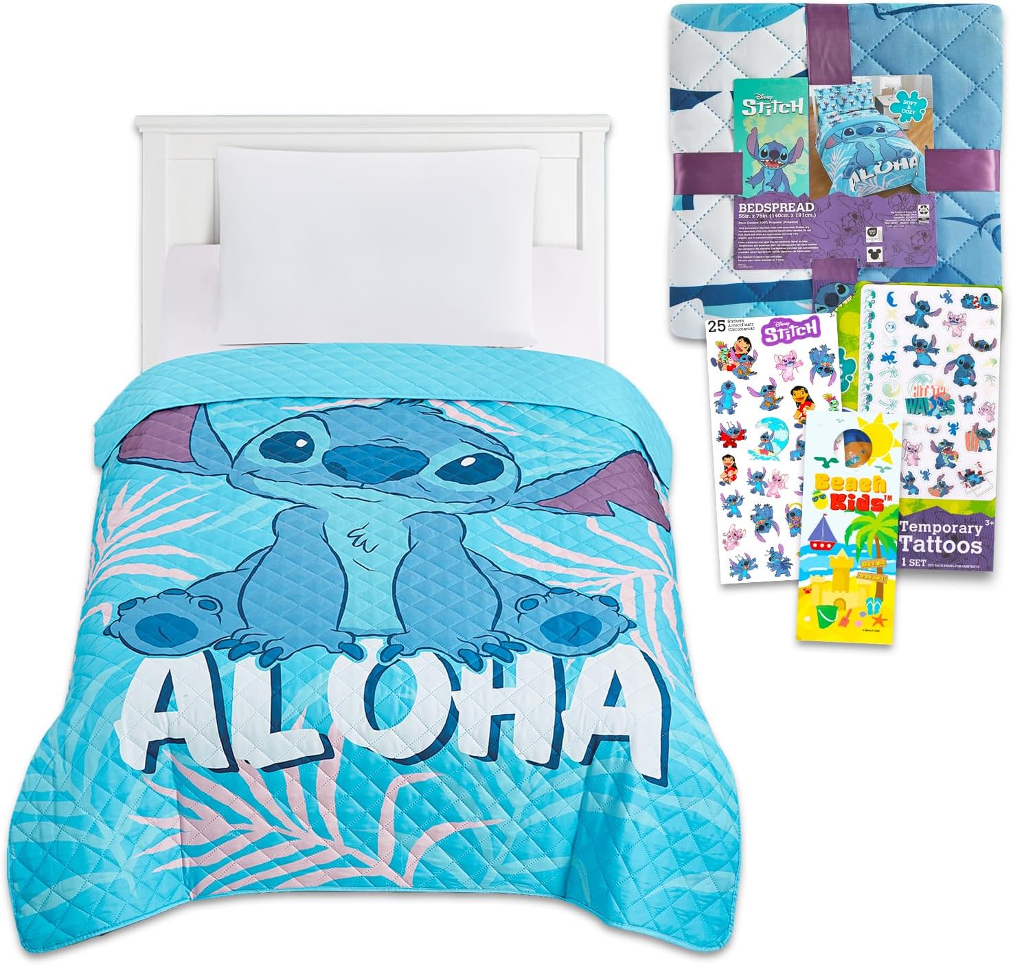 Disney Stitch Bedspread Twin Set for Kids