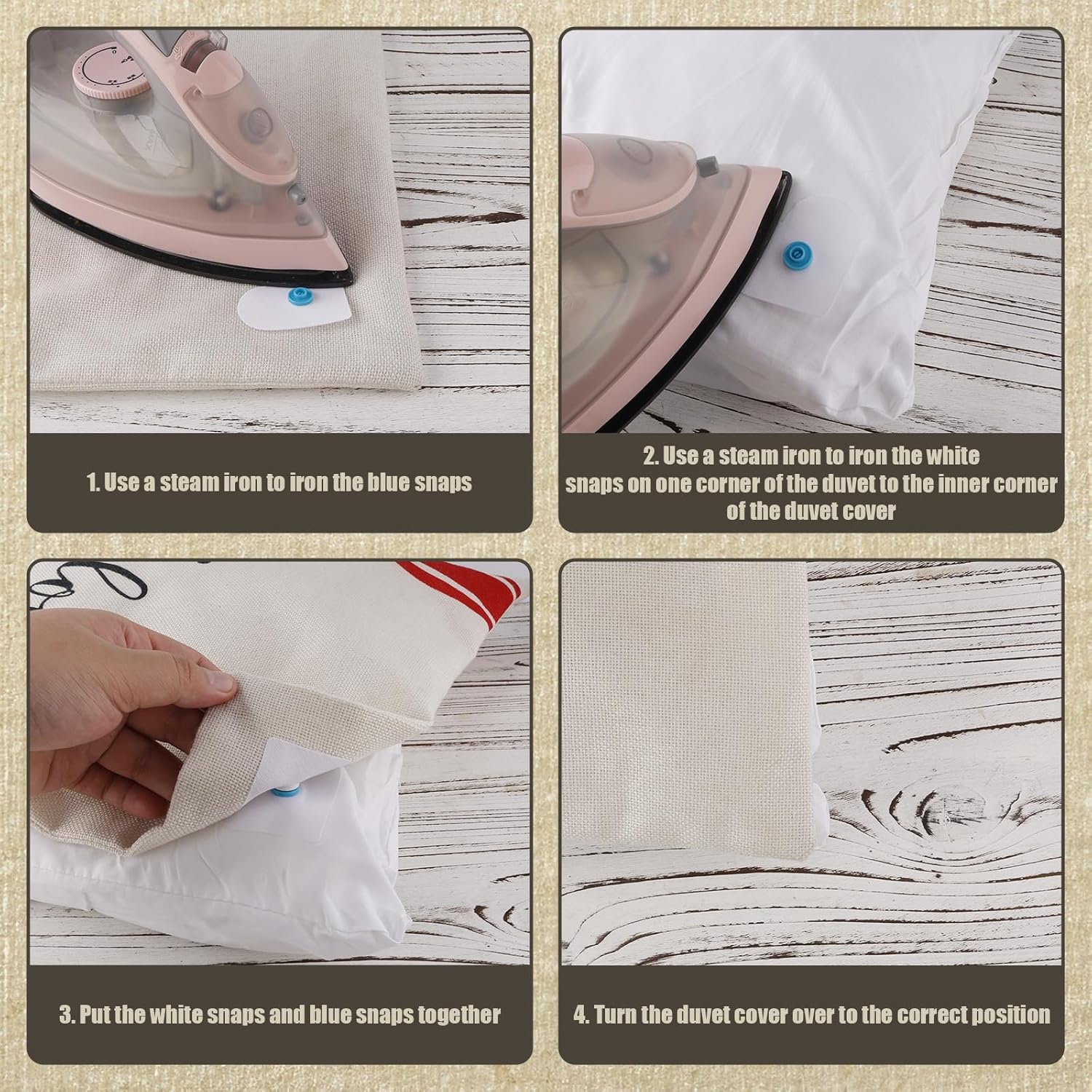 20 Pcs Heart Shape Duvet Snaps for Comforter Hold