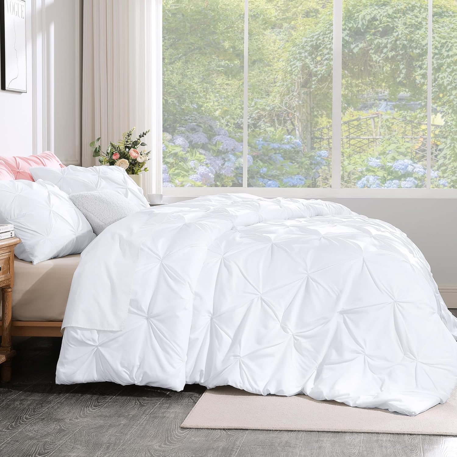 Andency White Queen Comforter Set 3 Piece