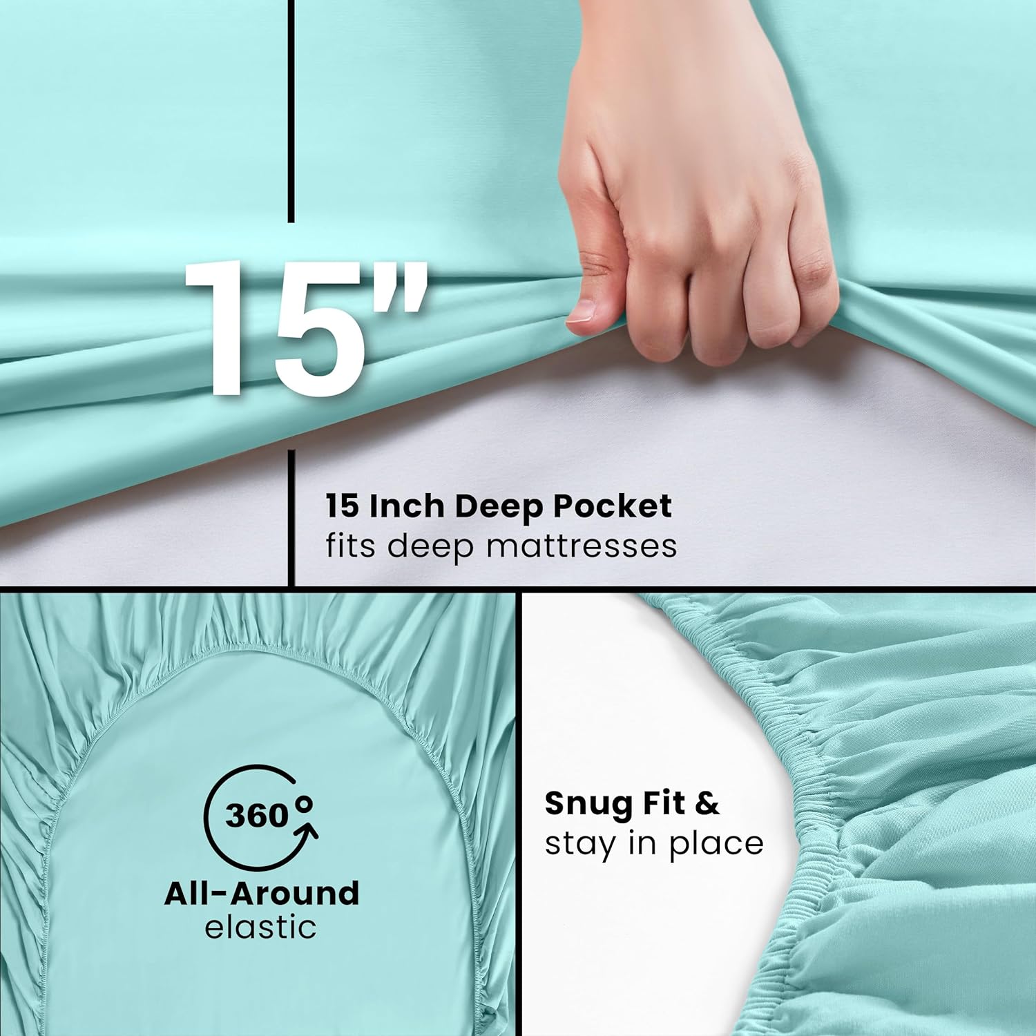 Utopia Bedding Twin Fitted Sheet - Spa Blue