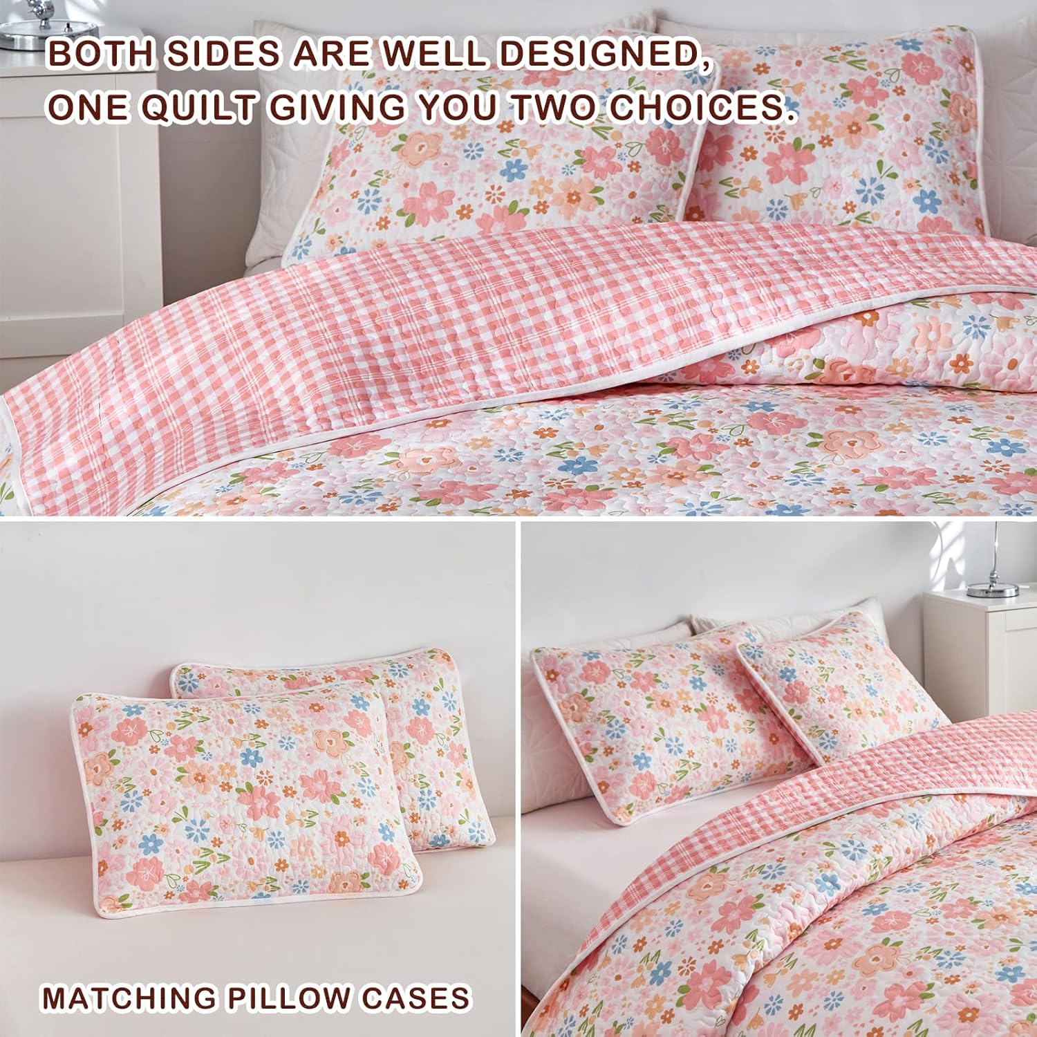 Joyreap 2 Piece Cotton Quilt Set for Girls