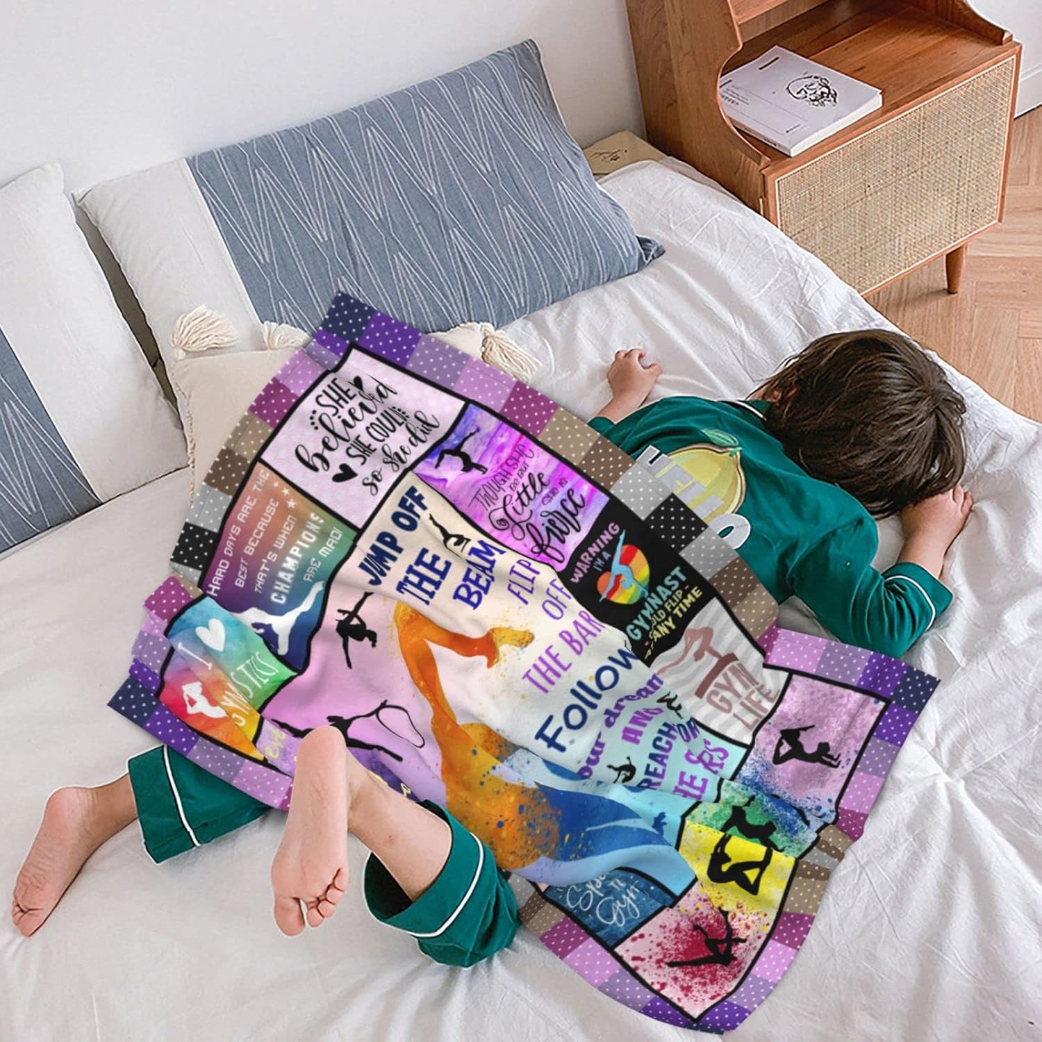 Gymnastics Theme Blanket 50x40 for Girls