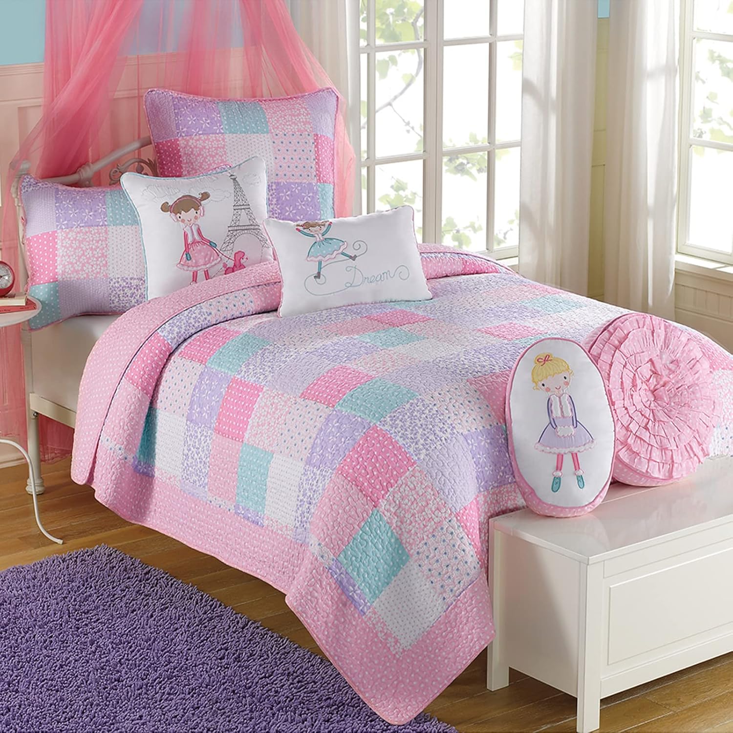 Cozy Line Angelina Floral Dot Quilt Bedding Set