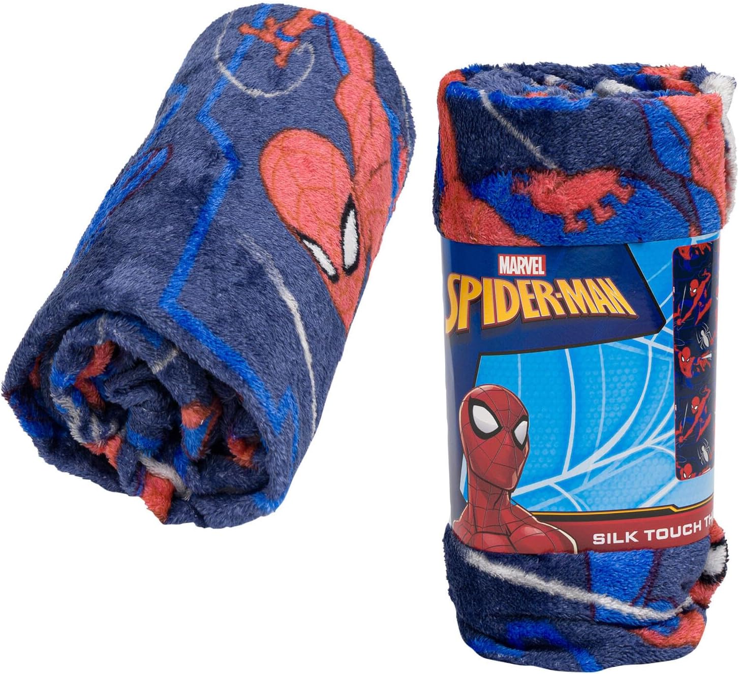 Northwest Spiderman Kids Bed Throw Blanket 40 x 50 Blue