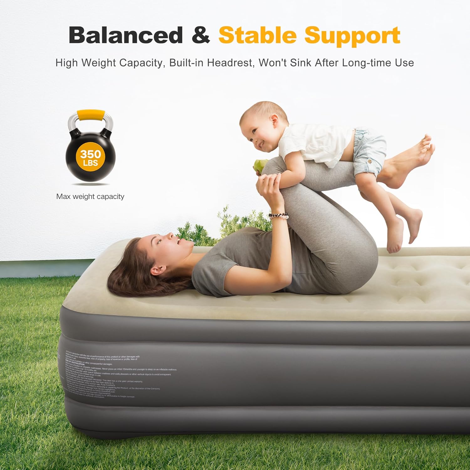 ALPHA CAMP 19 Twin Air Mattress with Pump and Pillow