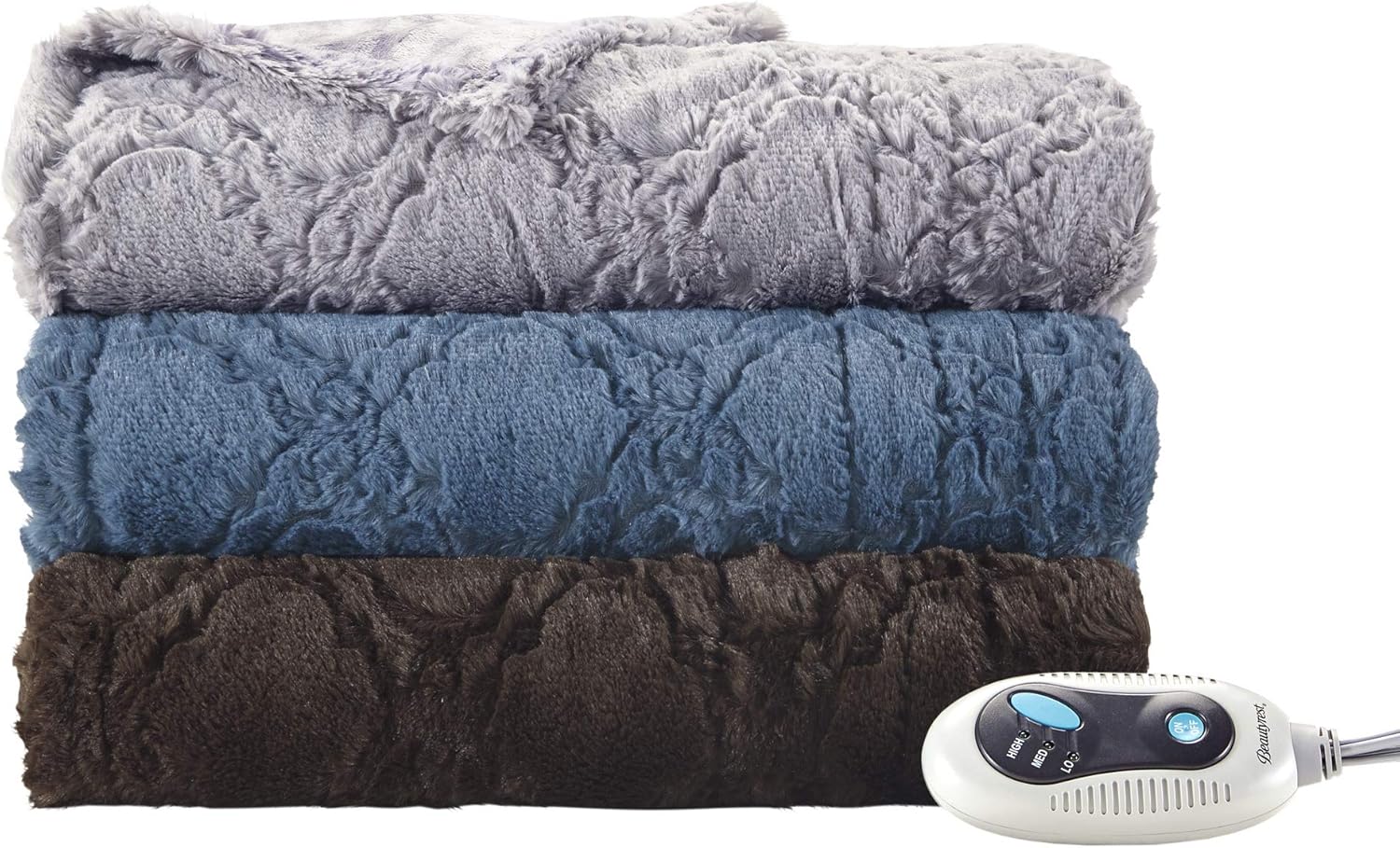 Beautyrest Heated Throw Blanket with Ogee Pattern