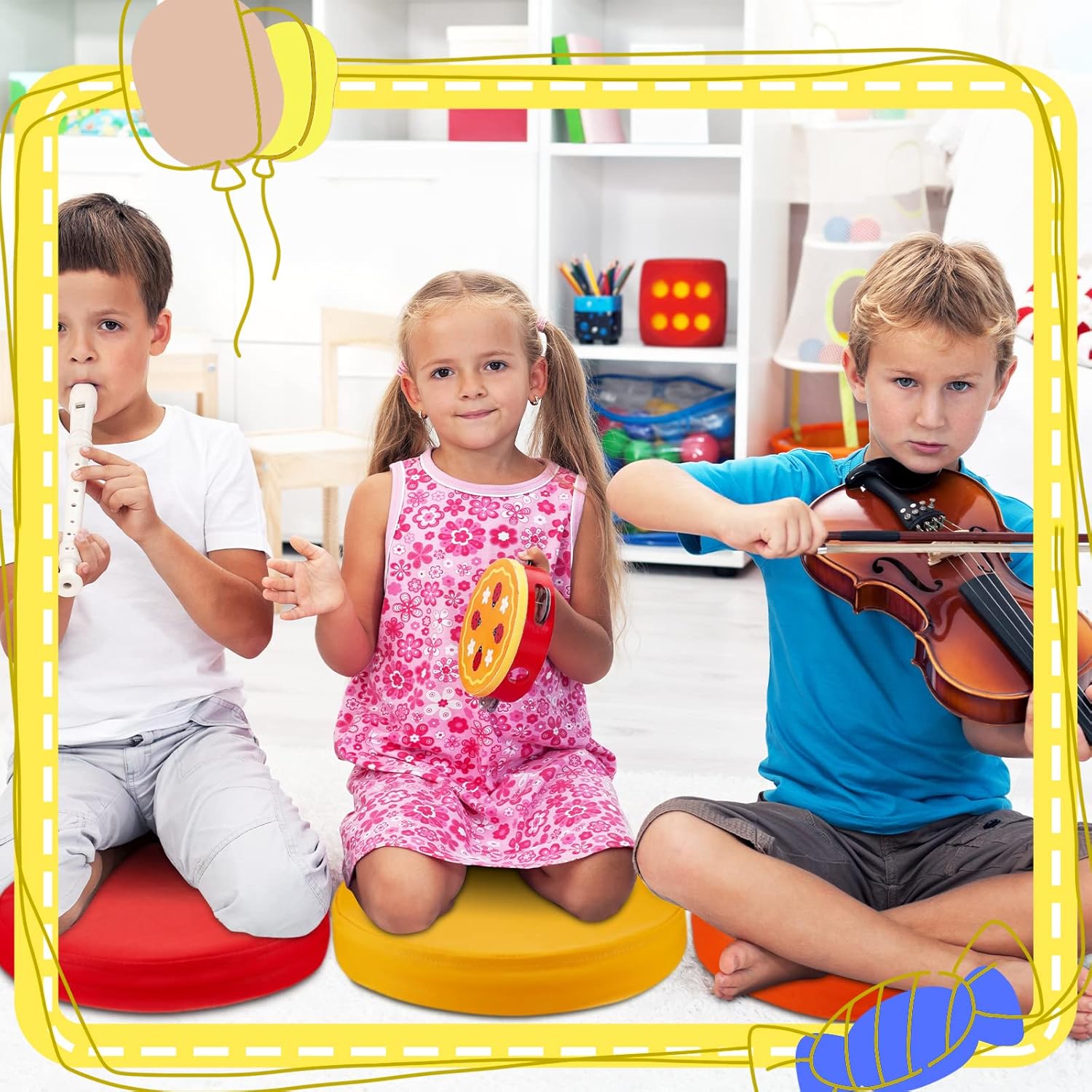 Marsui 8 Pcs Thick Floor Cushions for Classroom 1