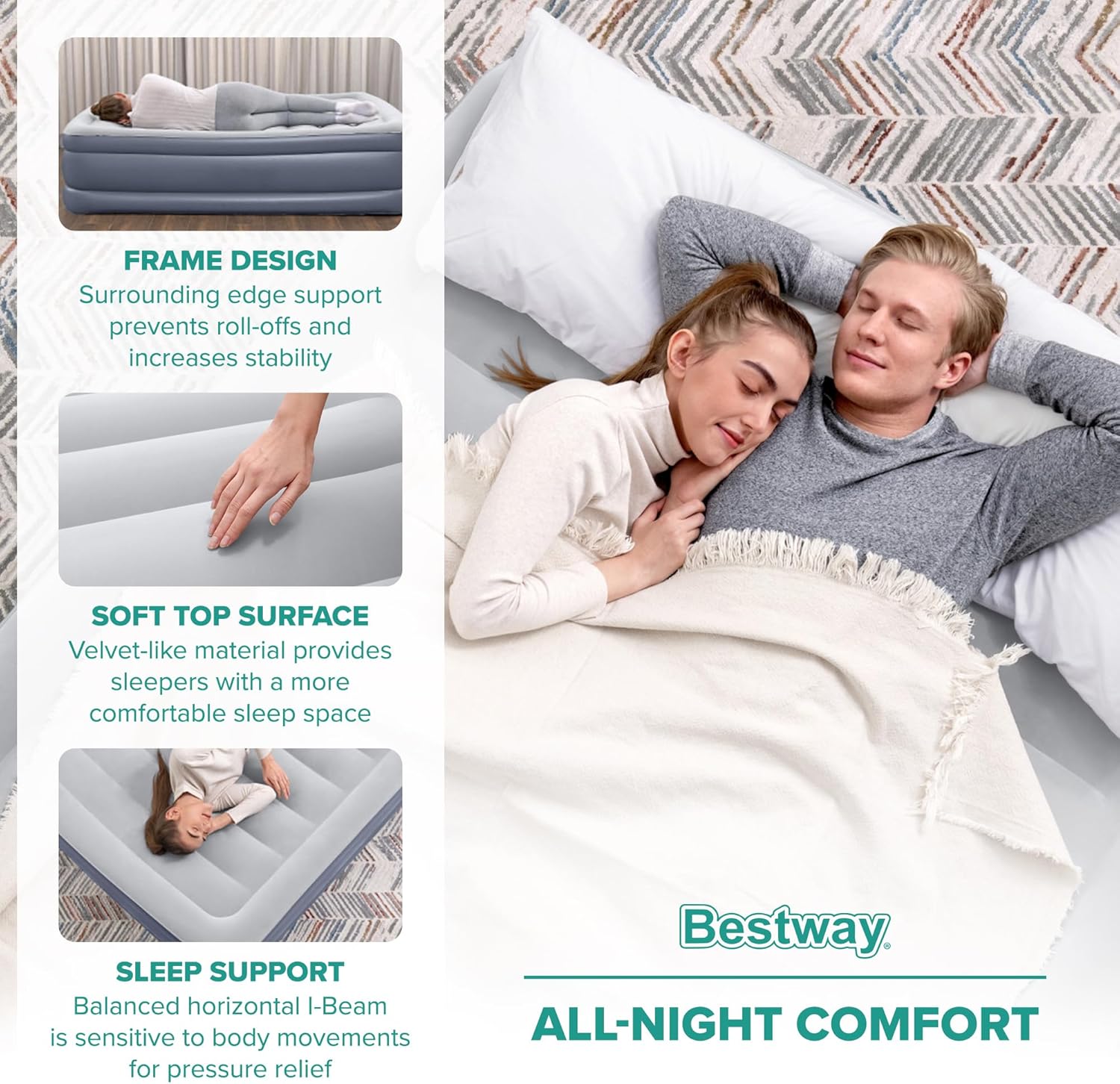 Bestway 2 Pack Tritech Airbed Queen 20 Thick