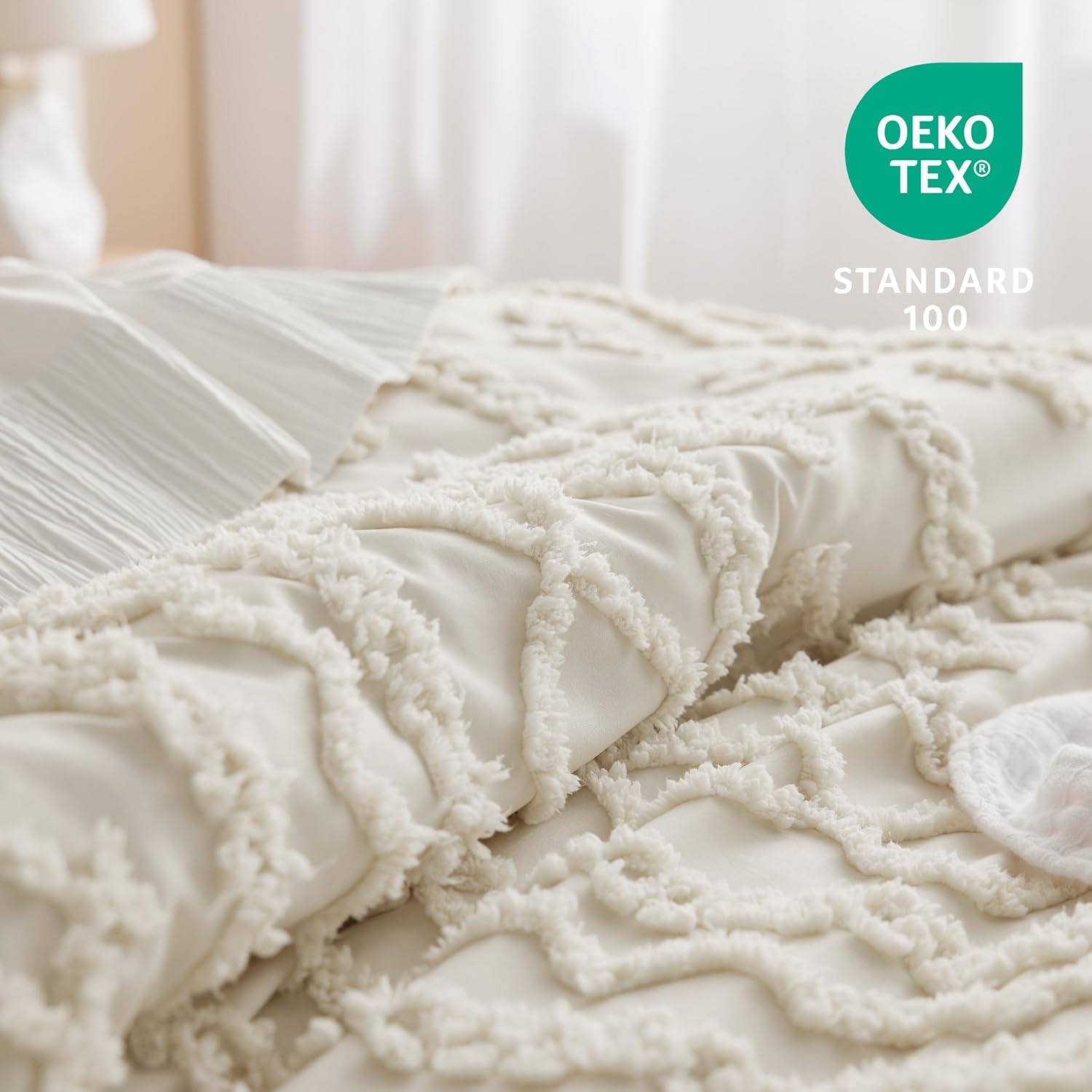 Bedsure Tufted Boho Comforter Set Twin Size