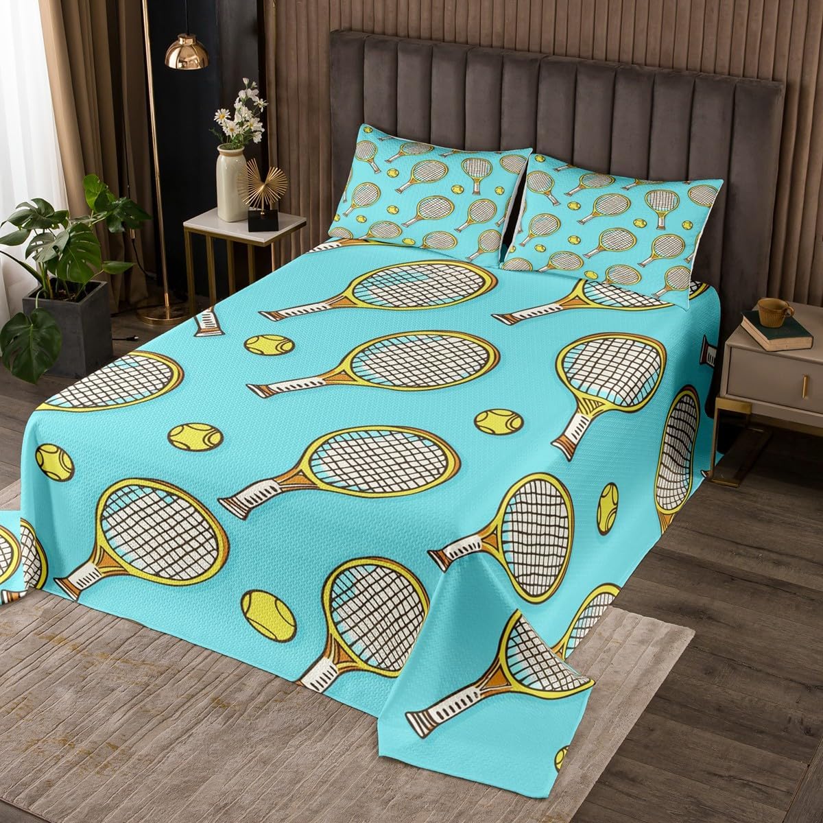 Erosebridal Tennis Print Twin Quilt Set for Kids Teens