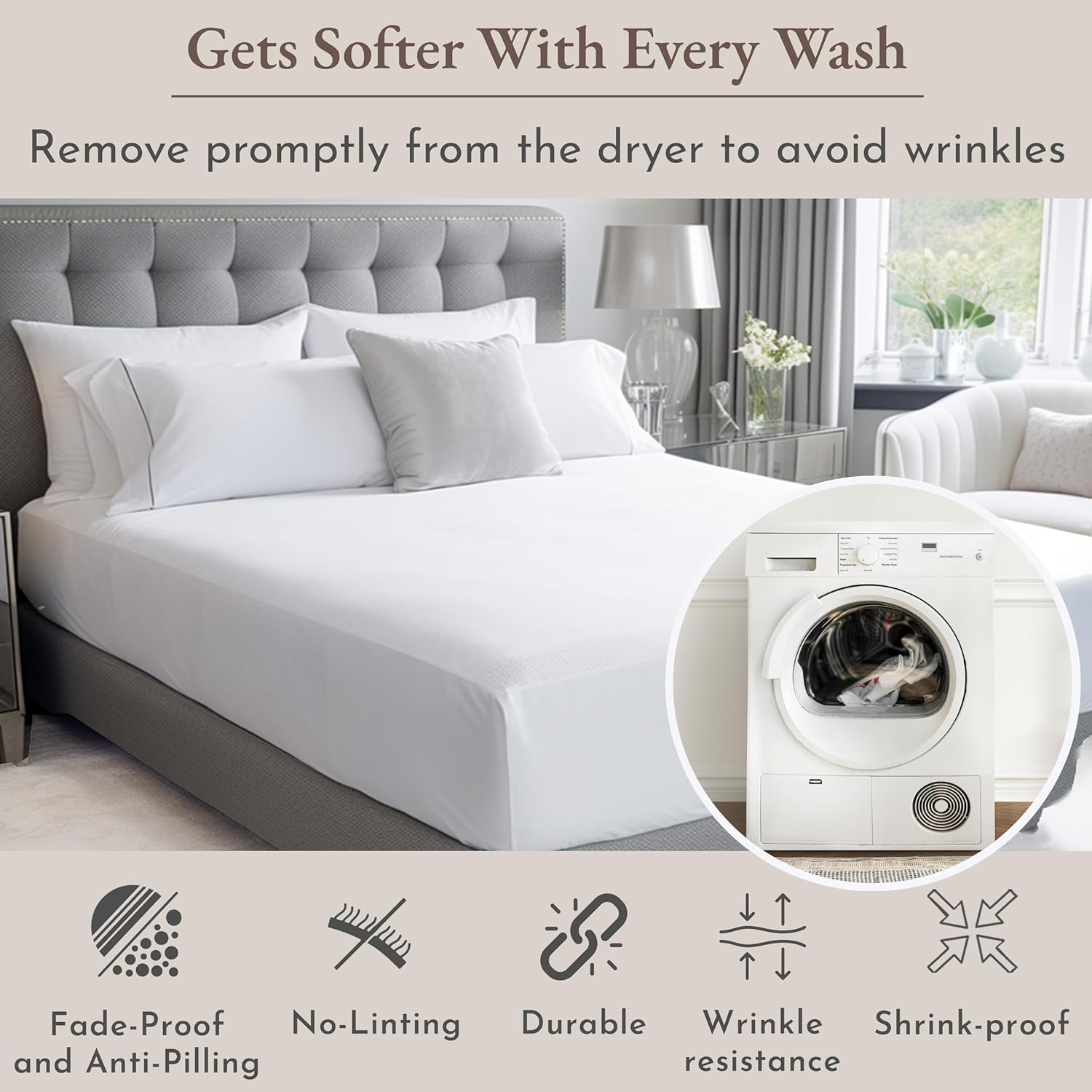 California Design Den Twin XL Fitted Sheet - Soft Cotton Sateen