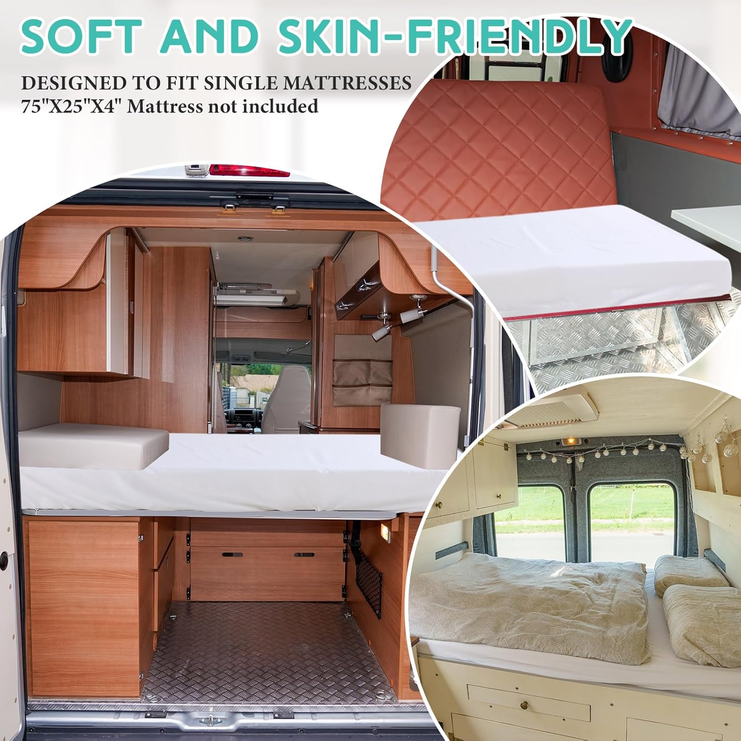 Breling Fitted Sheet for Full Mattress and RV Bunk Beds