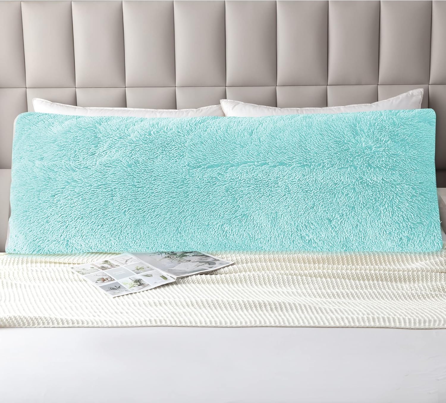 ROLJZTY Body Pillow Cover with Zipper - Aqua Blue