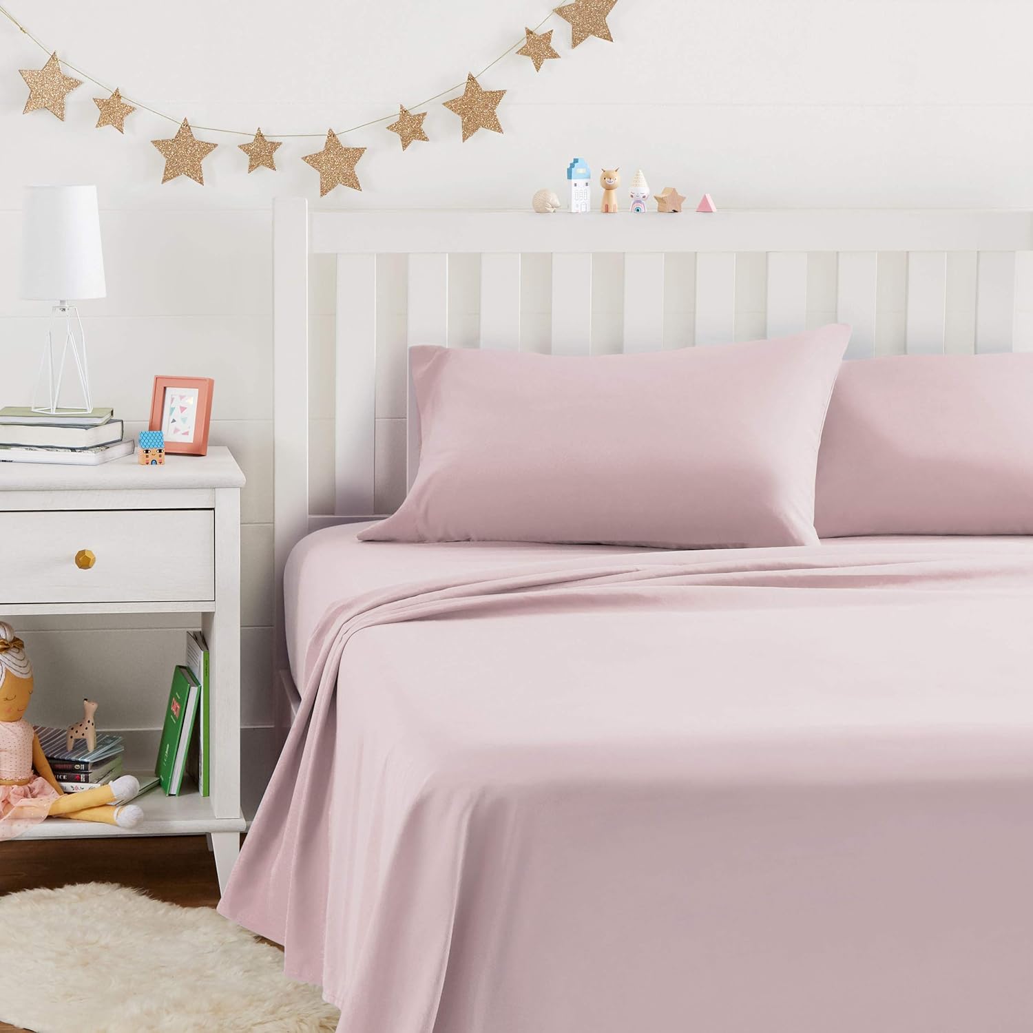 Amazon Basics Light Pink Full Sheet Set 4-Piece