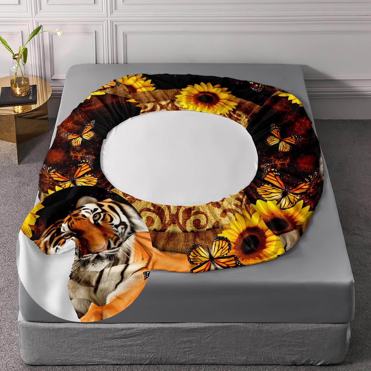 AILONEN Tiger Fitted Sheet Set Twin XL 3 Pieces with 2 Pillowcases
