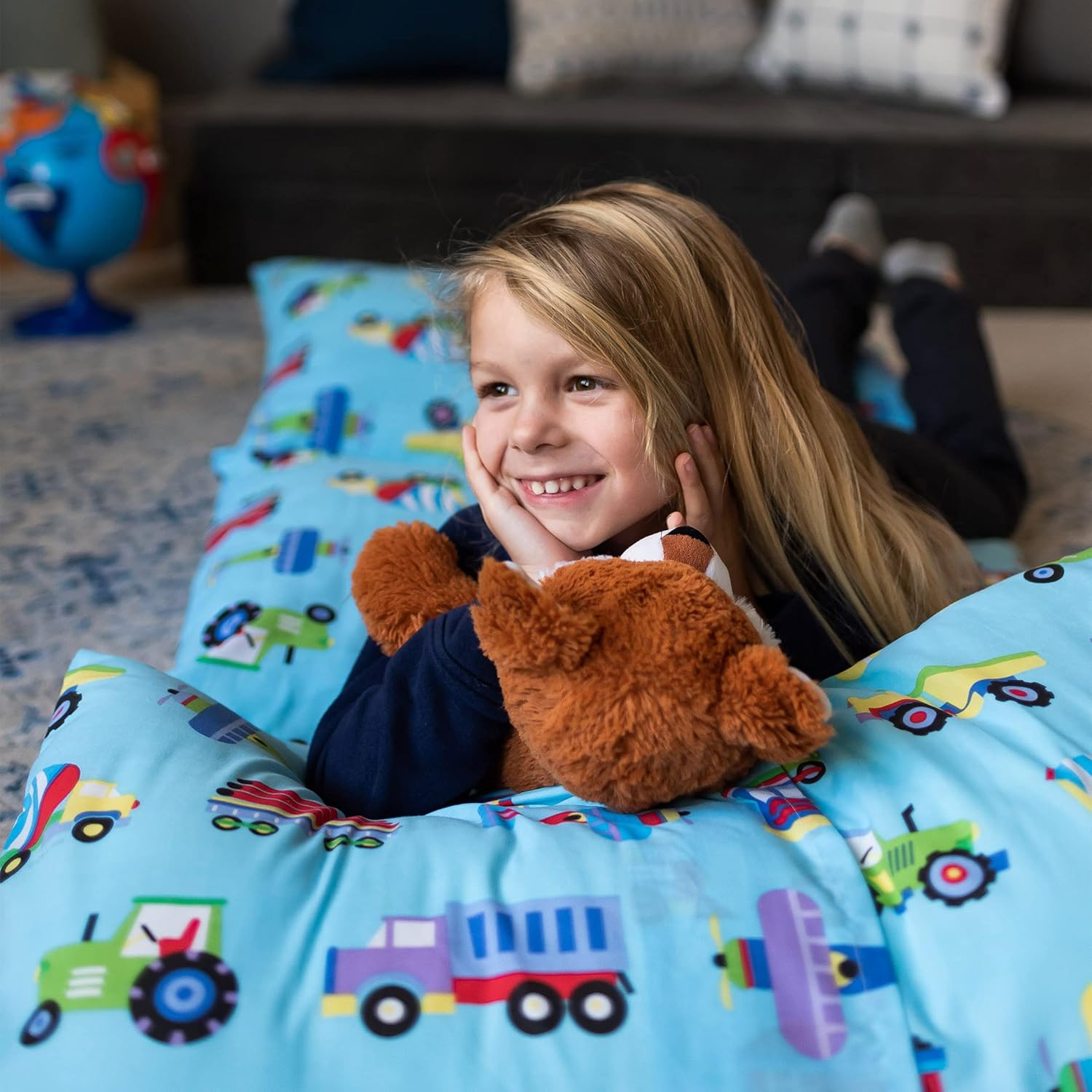 Wildkin Kids Floor Lounger Travel-Friendly Sleepover Ready Fits Standard Pillows