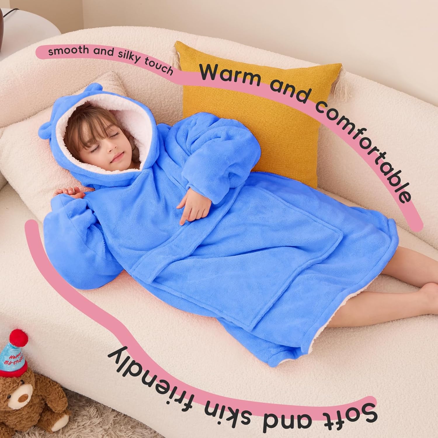 Yescool Wearable Blanket Hoodie for Kids